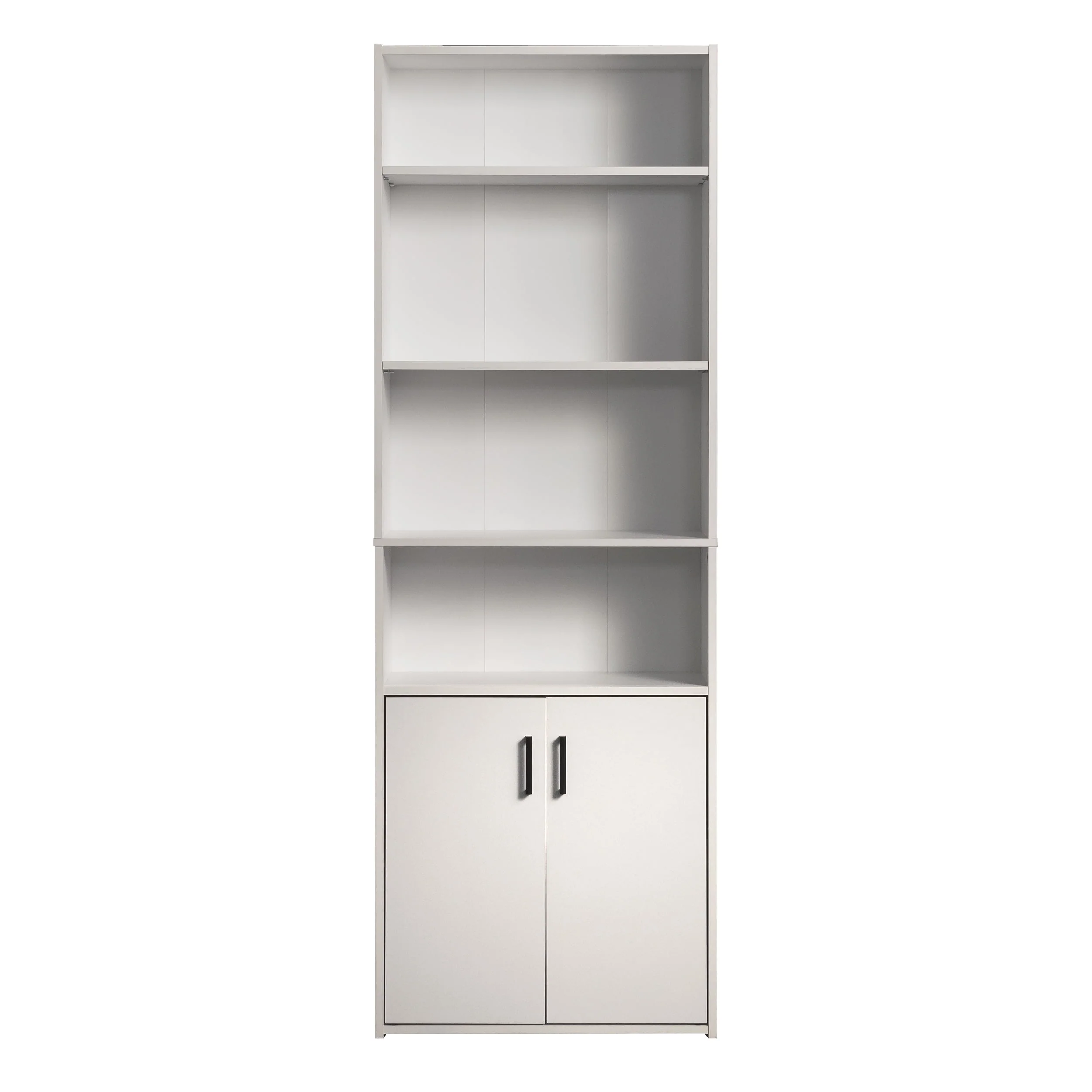 Mainstays Traditional 5 Shelf Bookcase with Doors, Soft White - Womvr