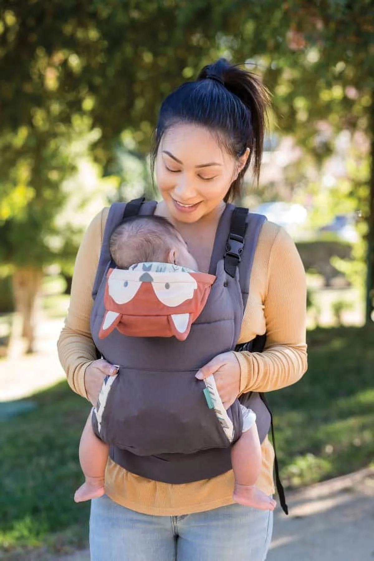 Infantino Cuddle-up Ergonomic Hoodie Baby Carrier, 2-Position, 12-40lb, Gray Fox - Womvr
