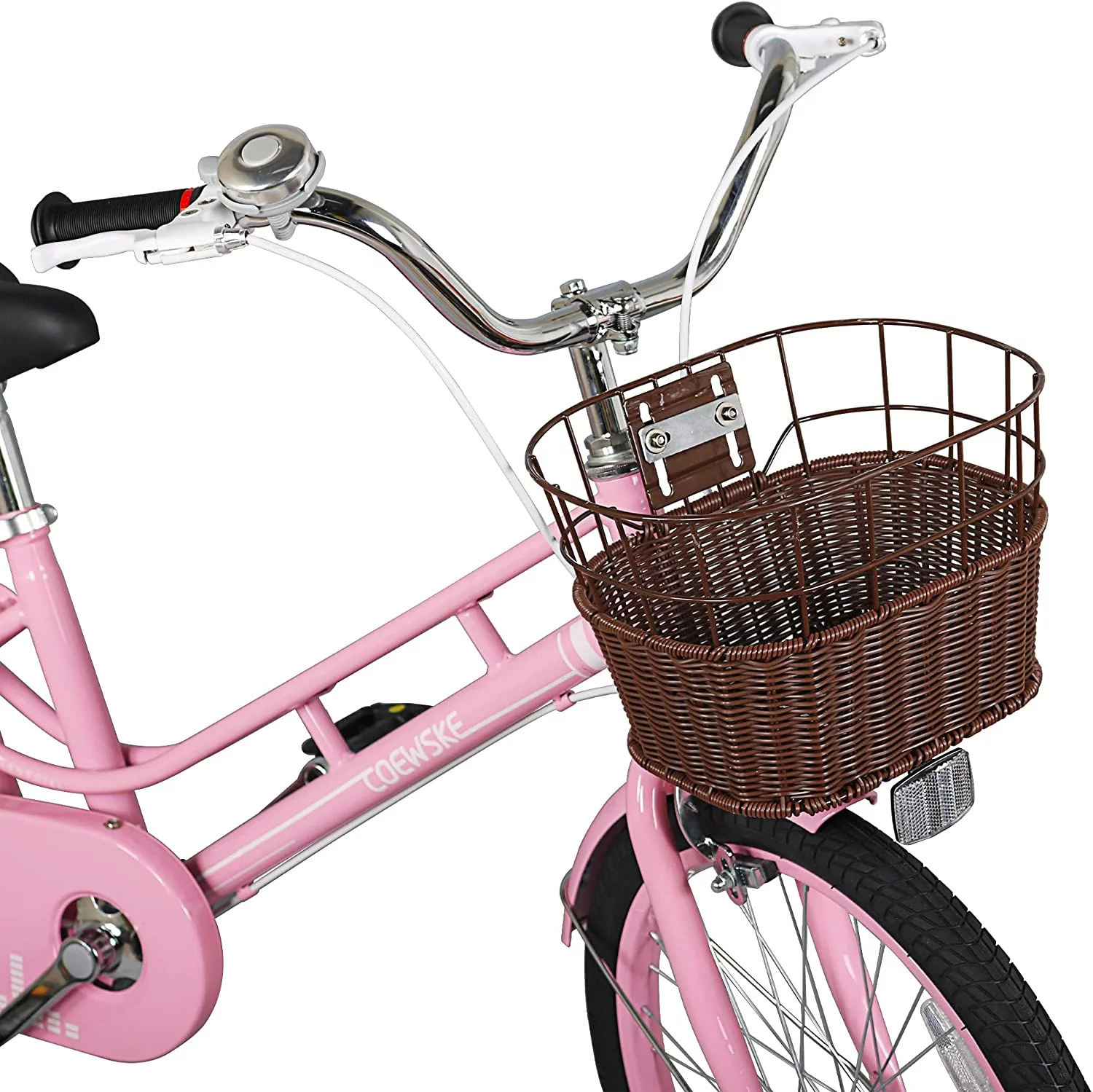 Coewske Kids Bike 20 inch Boys Girls Bicycle with Hand Brake and Kickstand, Pink - Womvr