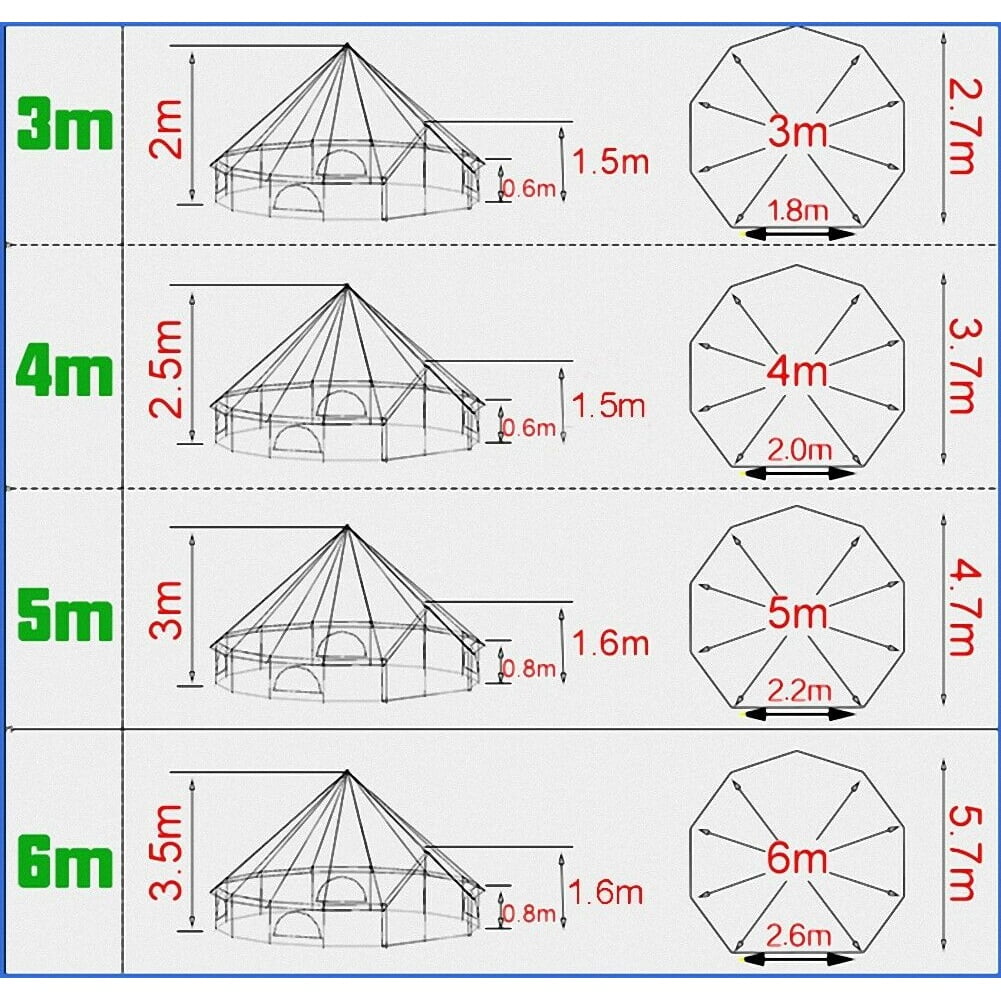 Outdoor Waterproof Family Camping Cotton Canvas Bell Tent Luxury Glamping Yurt Diameter 4M (13.1FT) - Womvr