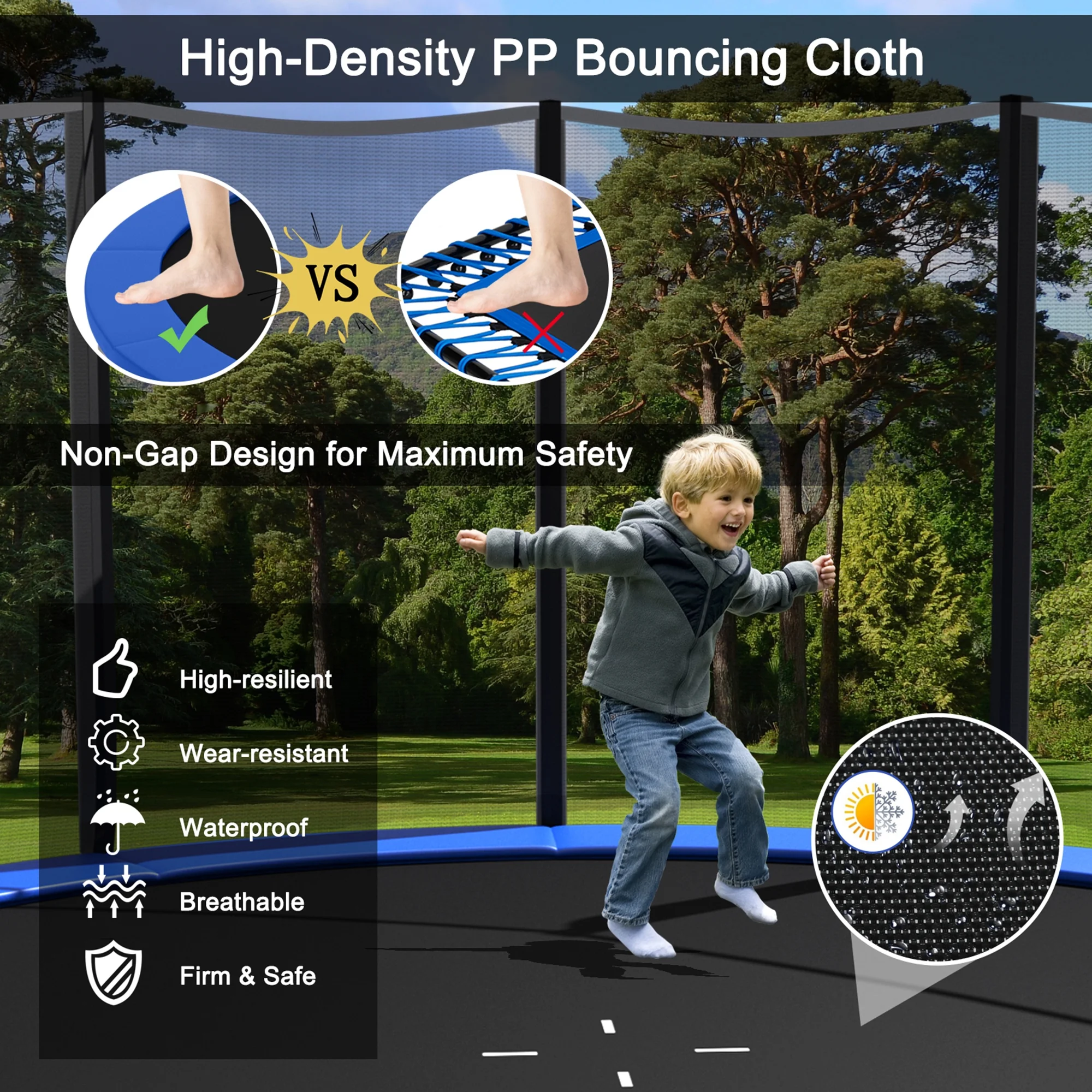 Gymax 8 FT Outdoor Trampoline Bounce Combo W/Safety Closure Net Ladder - Womvr