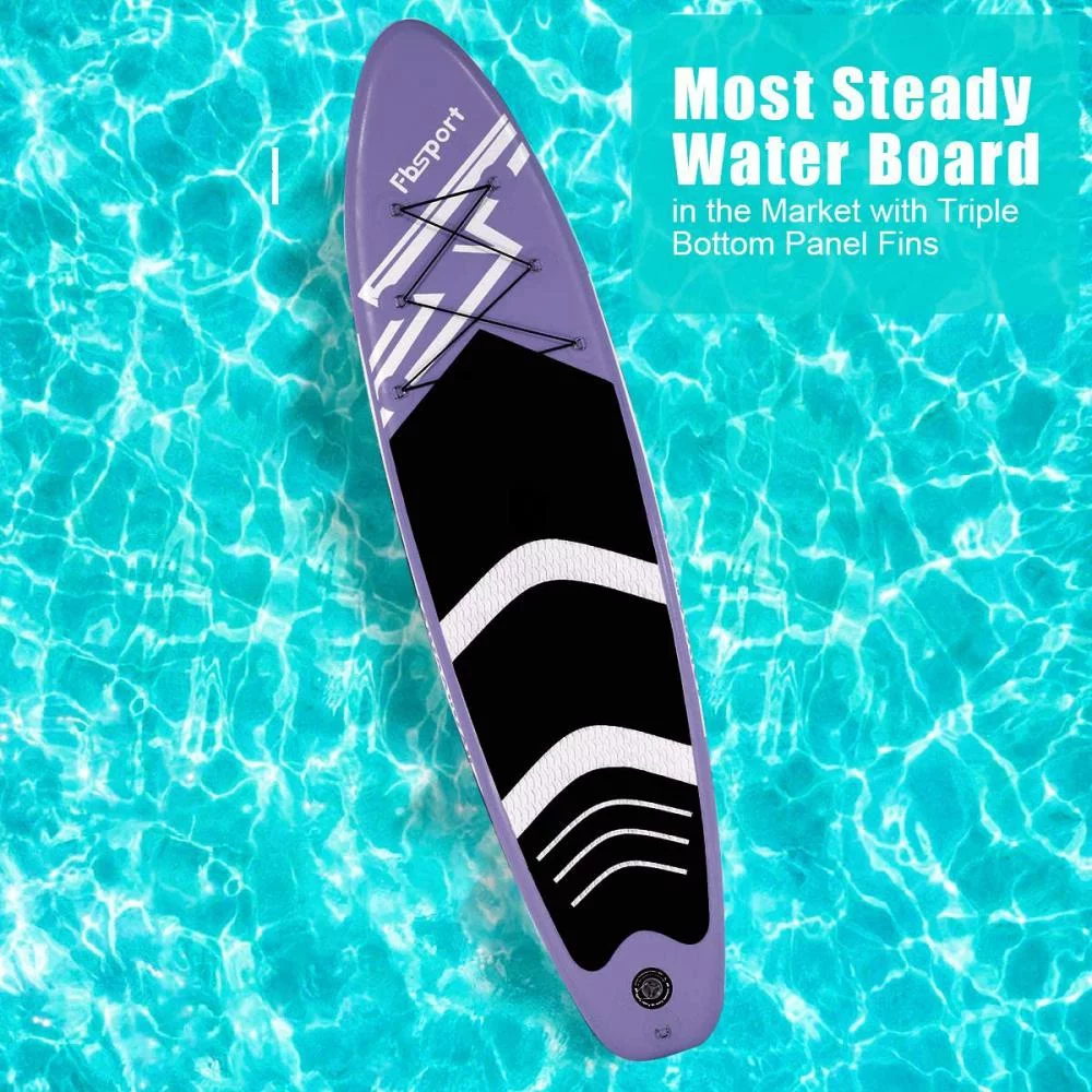 Fbsport 11ft Inflatable Paddle Board SUP, 6'' Thick W/Paddling Fins Pump & Accessories Pack, Green - Womvr