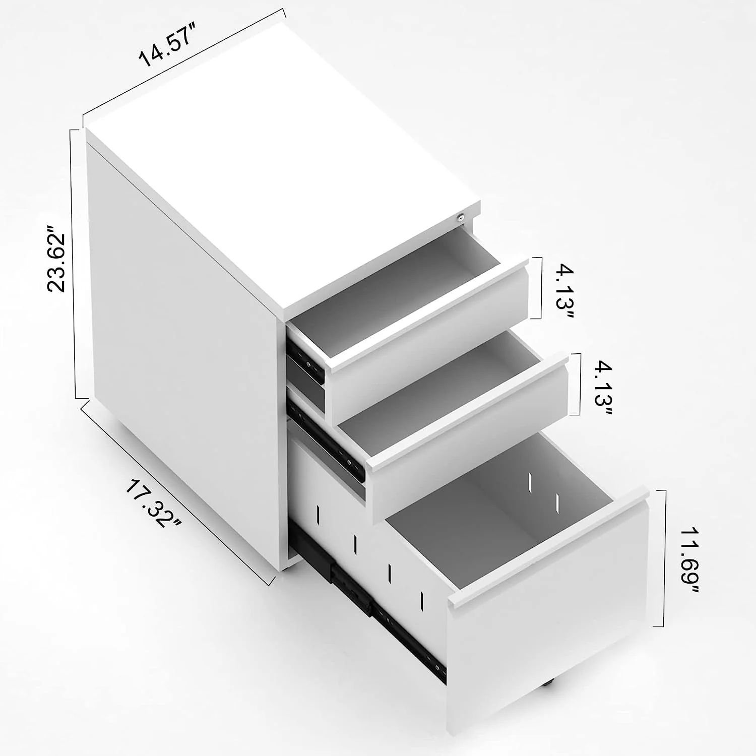 SUPEER 4 Drawer File Cabinet , Metal Vertical File Storage Cabinet with Lock, Office Home Steel Vertical File Cabinet for A4 Letter /Legal Size, 14.96