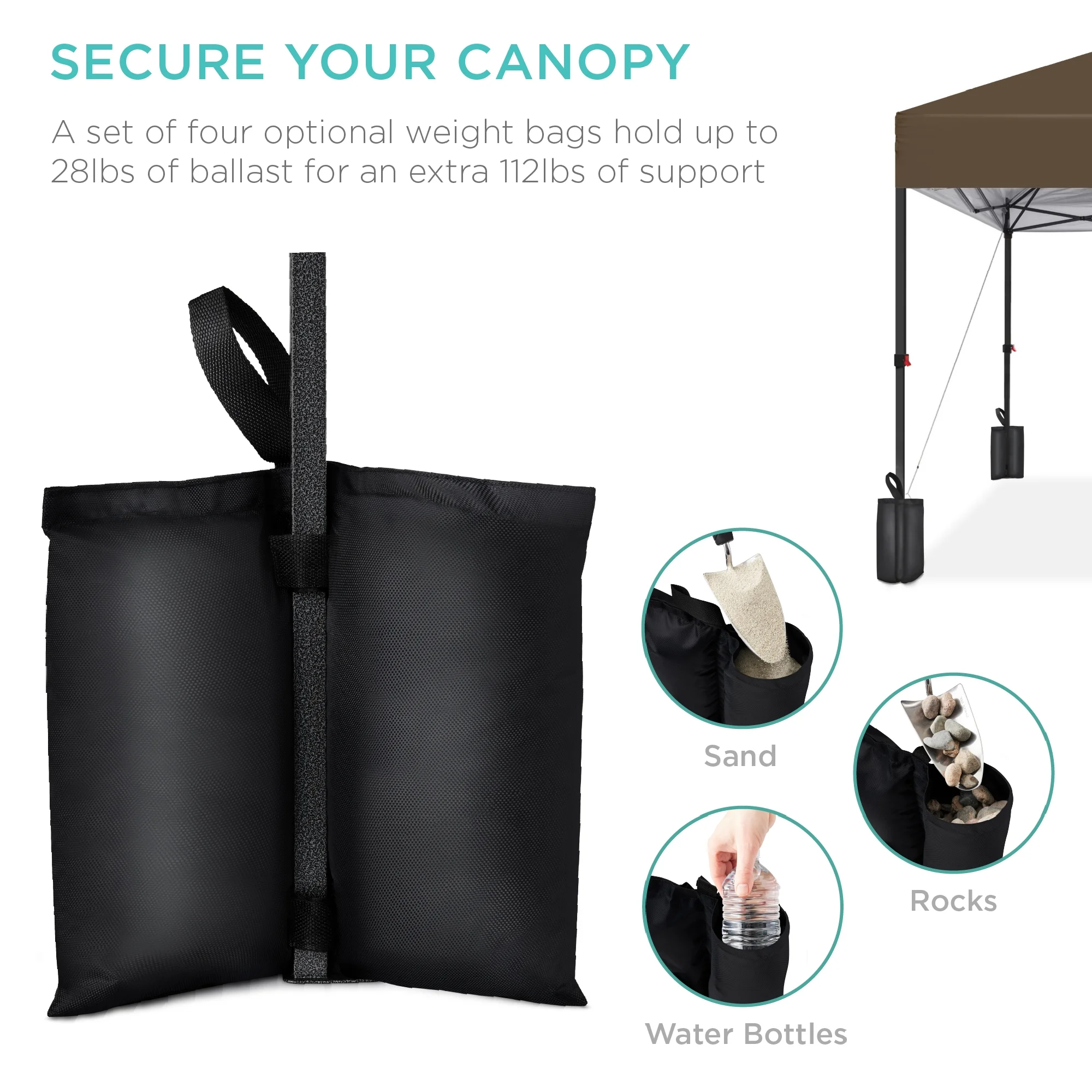 Best Choice Products 10x10ft Easy Setup Pop Up Canopy w/ 1-Button Setup, Wheeled Case, 4 Weight Bags - Cerulean - Womvr