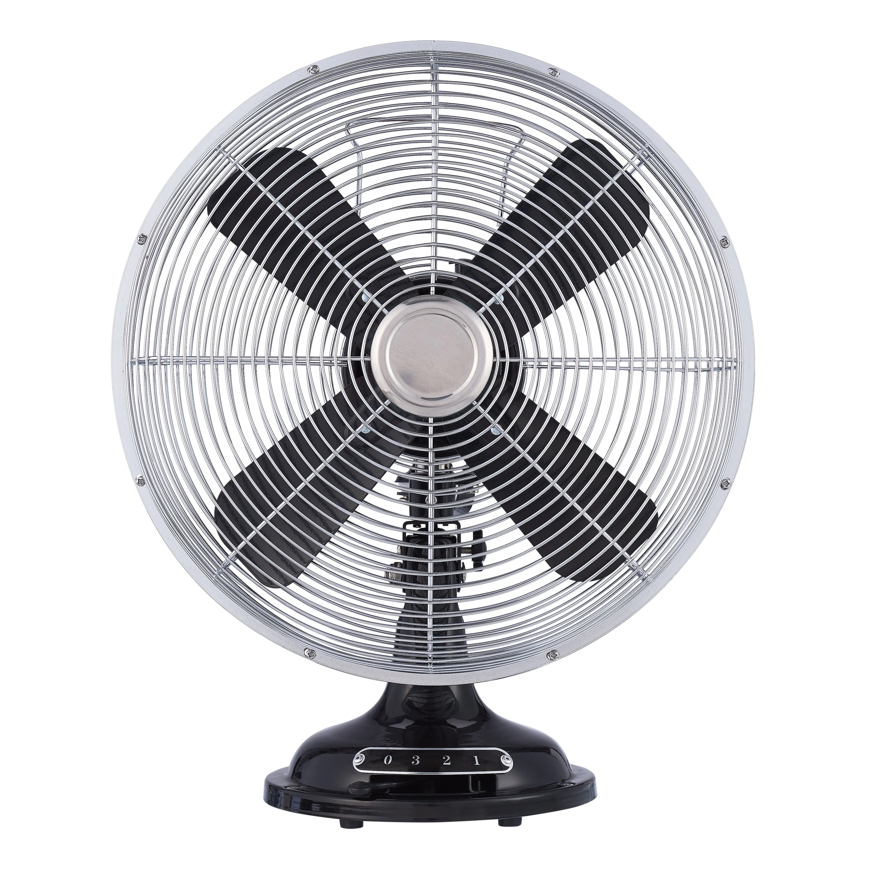 Better Homes & Gardens New 12 inch Retro 3-Speed Metal Tilted-Head Oscillation Table Fan Gold - Womvr