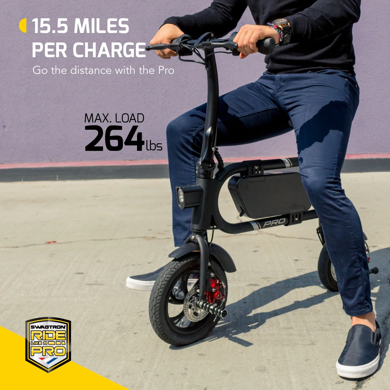 Swagtron Swag Cycle Pro Pedal-Free Electric Scooter Rider - Womvr