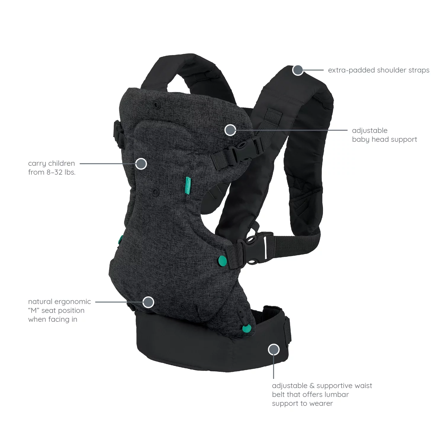 Infantino Nature & Nurture Convertible Baby Carrier, 4-Position, 8-32lbs, 0-9 Months, Sandy Tan - Womvr