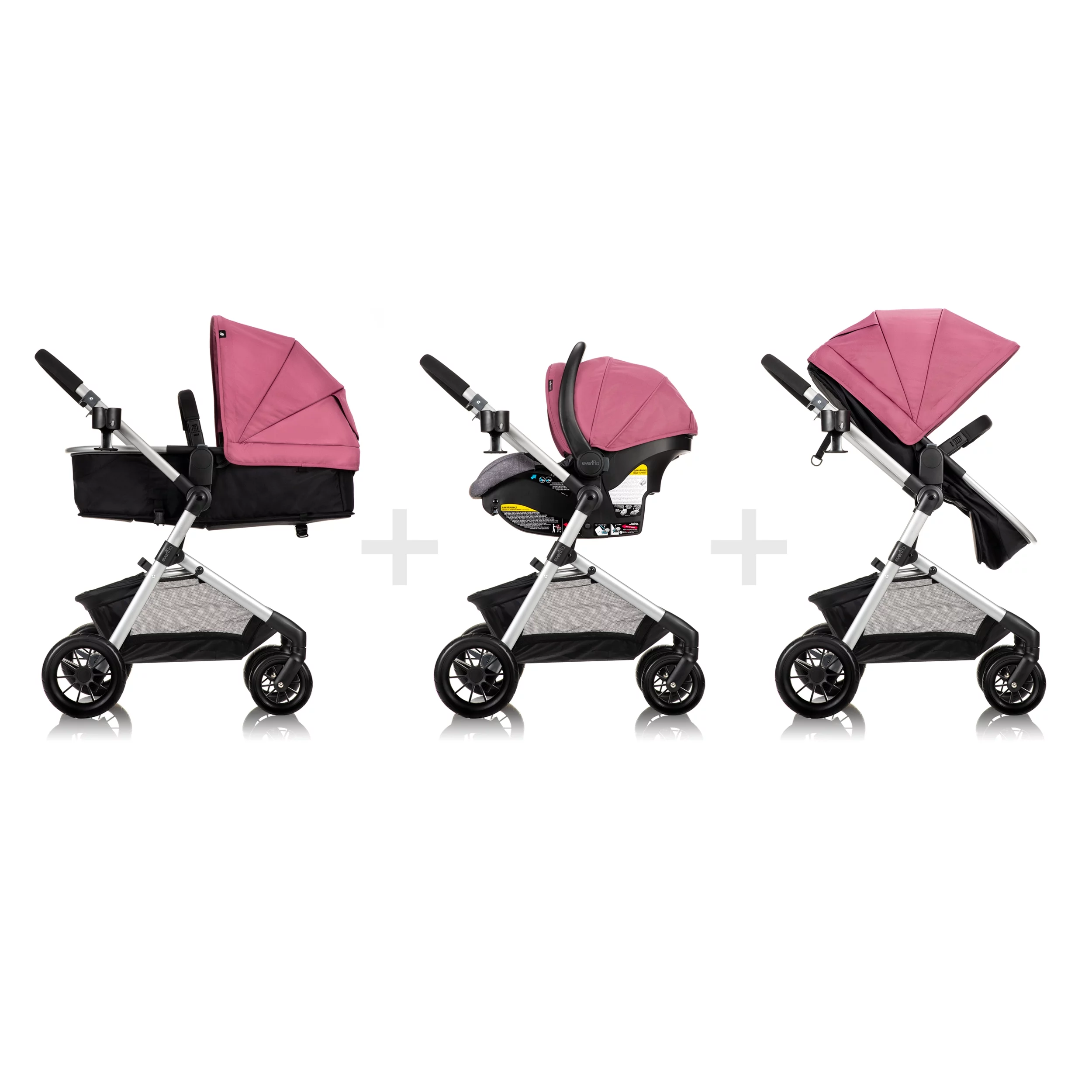 Pivot Modular Travel System with LiteMax Infant Car Seat with Anti-Rebound Bar (Casual Gray) - Womvr