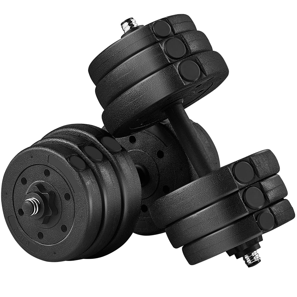 Topeakmart 55lb Adjustable Dumbbell Set for Home Gym, Black - Womvr
