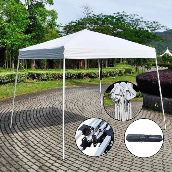Zimtown 10ft x 10ft Base/8ft x 8ft Top Pop up Canopy Tent Instant Practical Waterproof Folding Tent with Carry Bag - Womvr