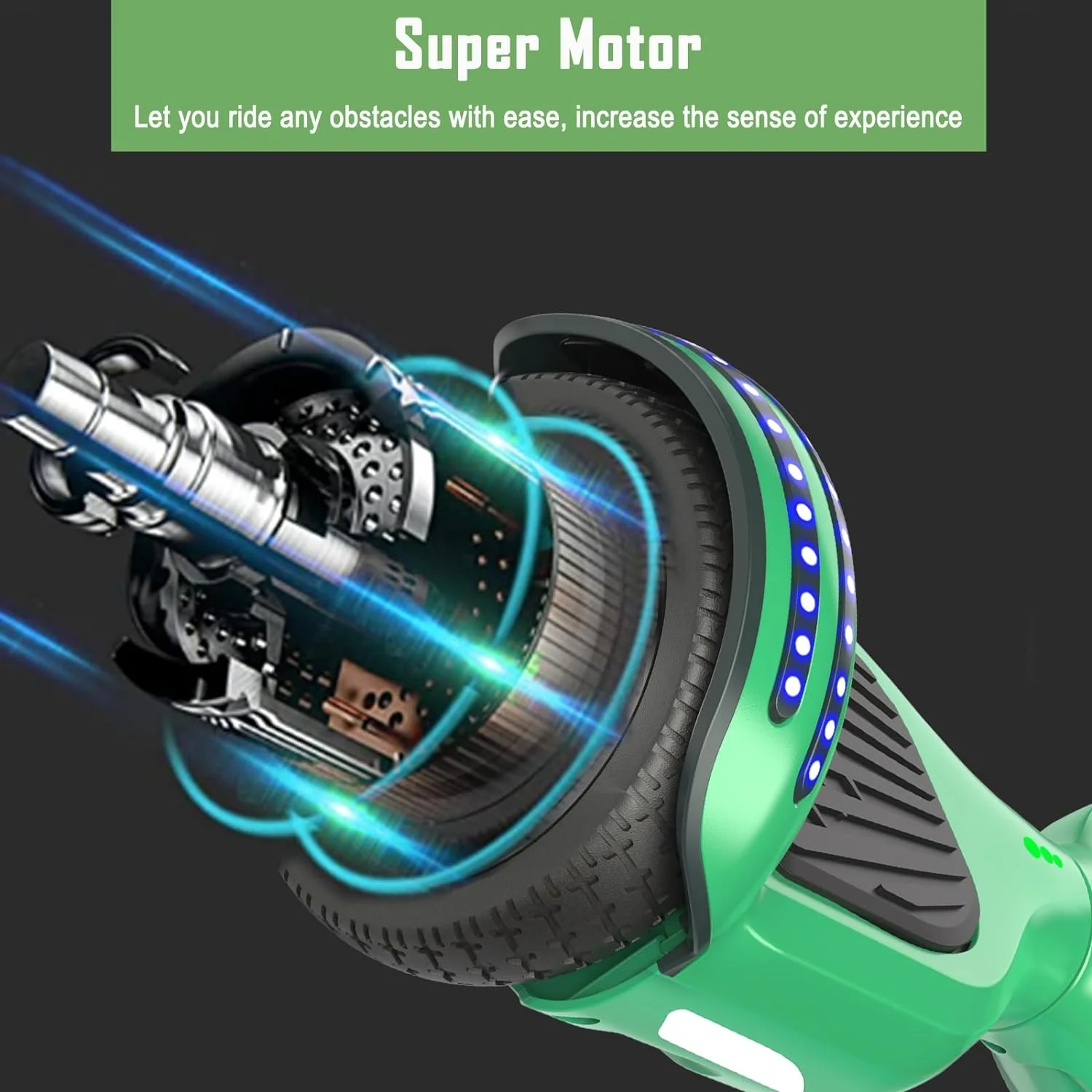 SISIGAD Hoverboard with Seat, 6.5 inch Hoverboard Go Kart Combo with Bluetooth Speaker & LED Lights for Kids Adults - Womvr