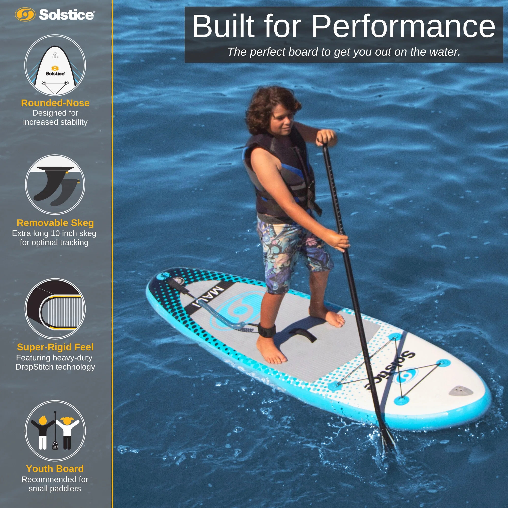 Solstice Watersports Islander Inflatable Stand-Up Paddle Board Kit (11'2 x 31'' x 6'') - Womvr