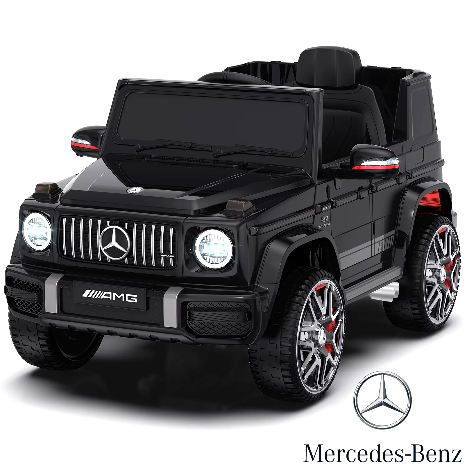 12Volt 1 Seater Mercedes-Benz G63 Licensed Powered Ride on Toy with Remote Control, Gift for Kids Aged 2~4 Years -Red - Womvr