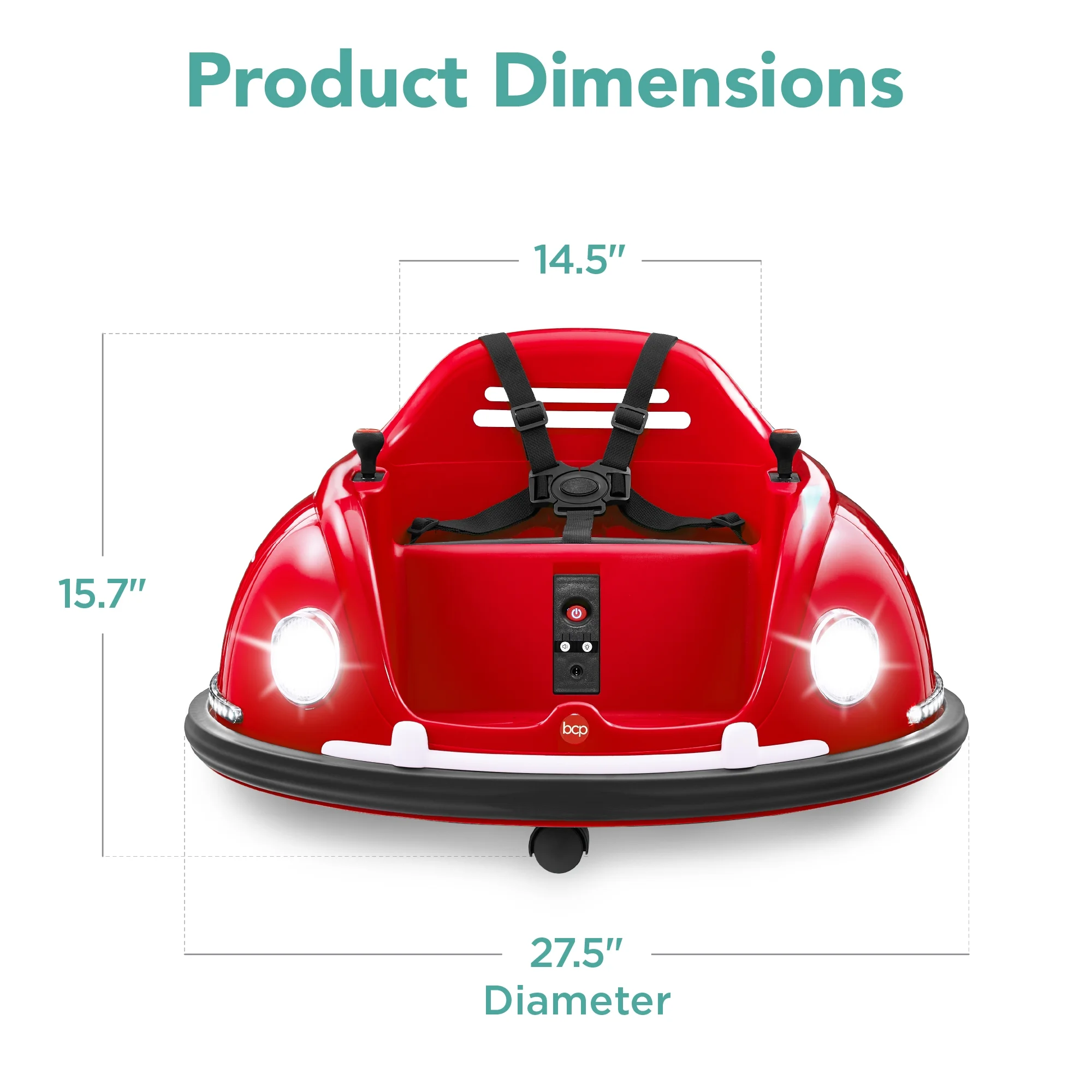 Best Choice Products 6V Kids Ride On Bumper Car Toy w/ Remote Control, Harness, Lights, 360 Degree Spin - Pink - Womvr