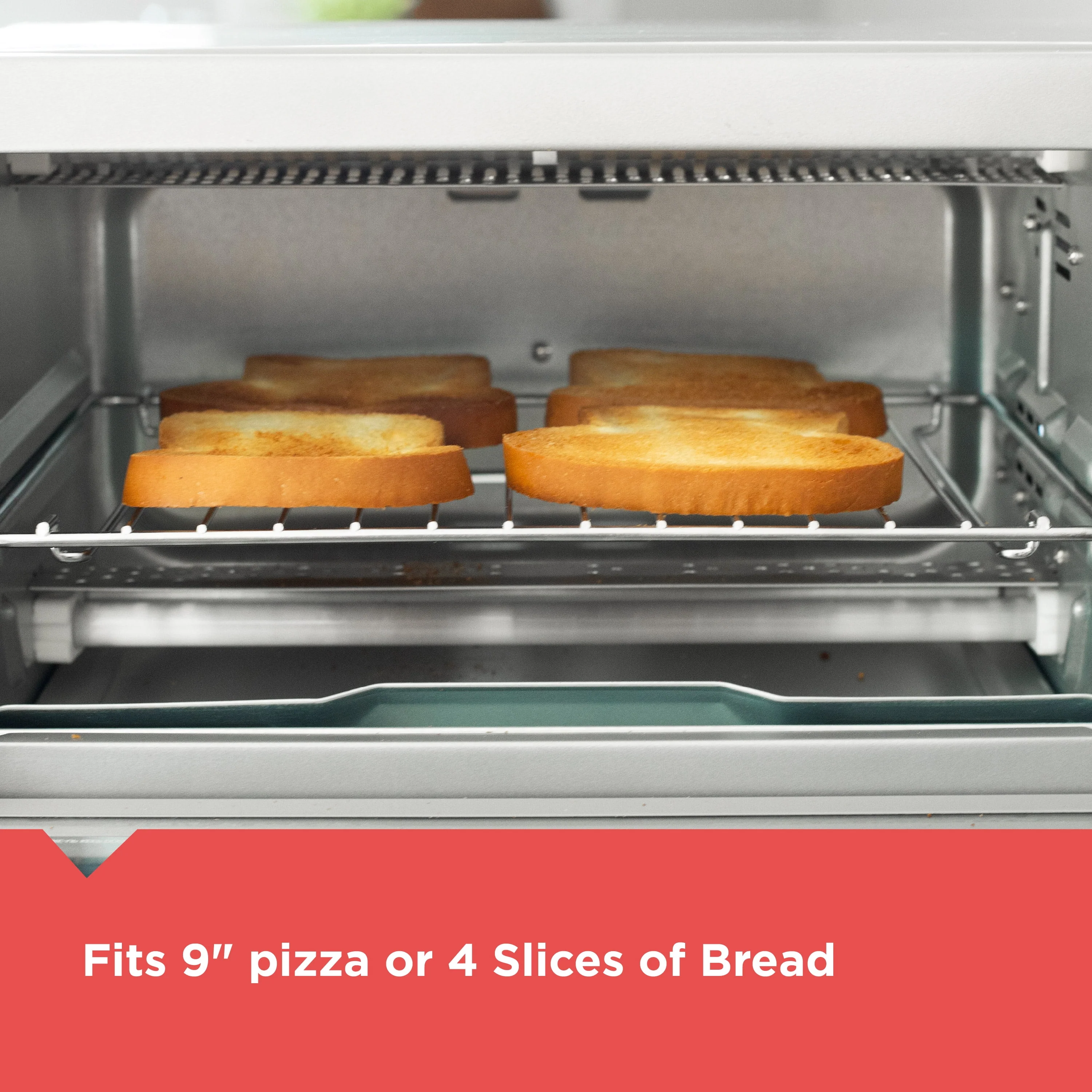 BLACK+DECKER Crisp 'N Bake Air Fry 4-Slice Toaster Oven, Silver & Black, TO1787SS - Womvr