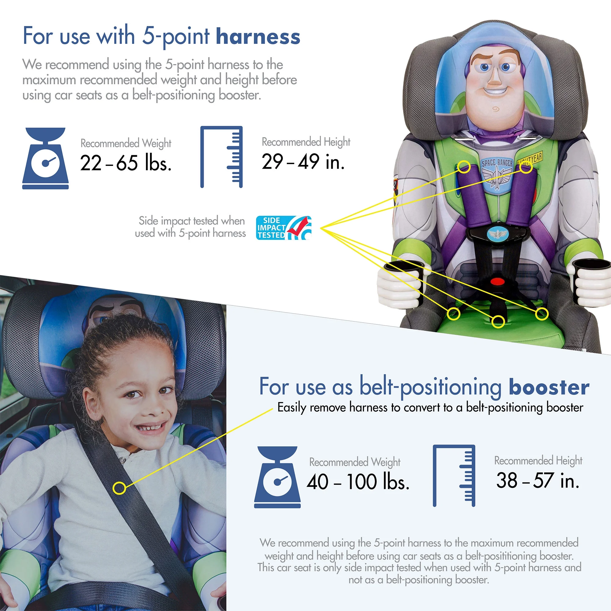 KidsEmbrace Combination Harness Booster Car Seat, Astronaut - Womvr