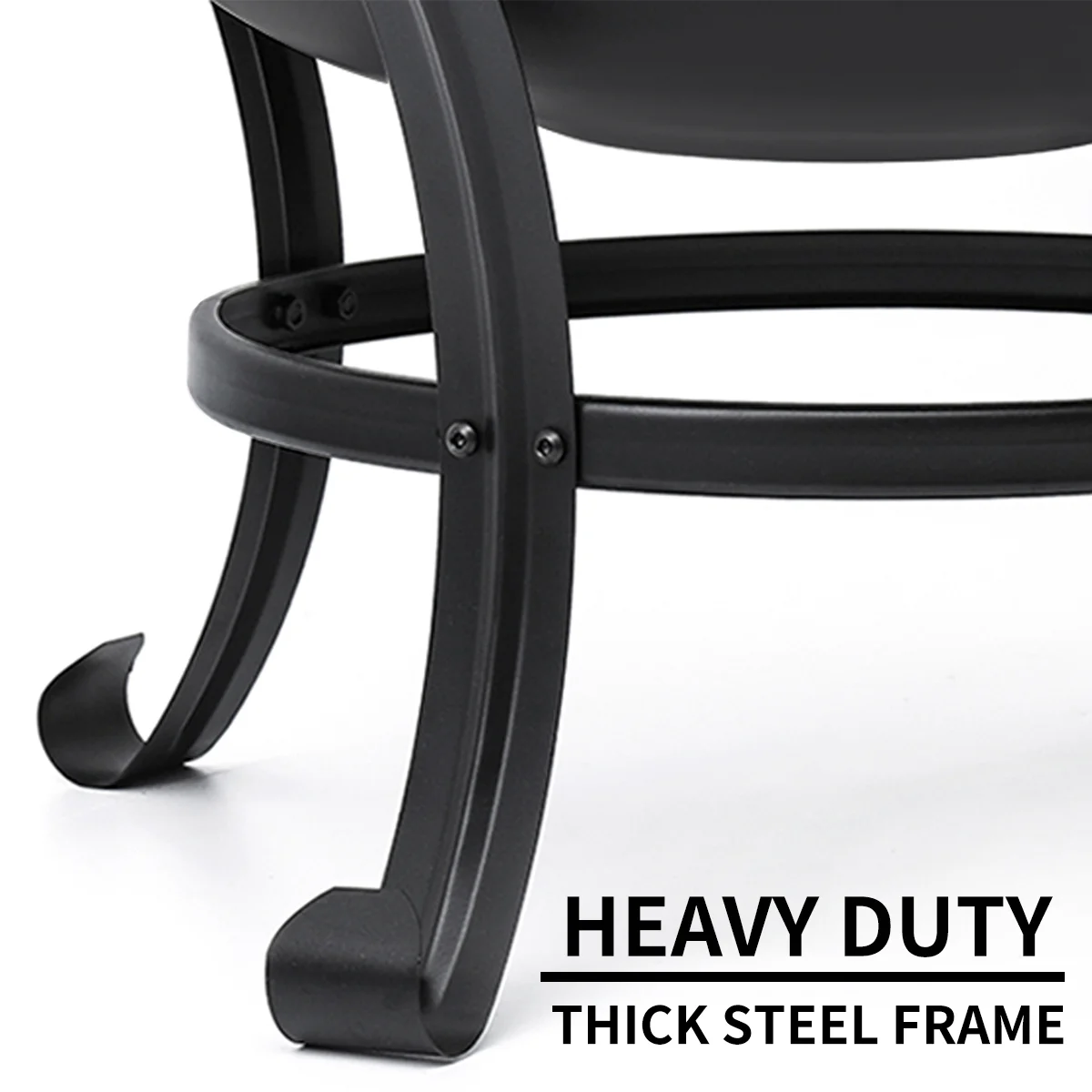 KingSo 22 inch Wood Burning Fire Pit for Camping Picnic Bonfire Patio Outside Backyard Garden Small Bonfire Pit Steel Firepit Bowl with Spark Screen, Log Grate, Poker - Womvr