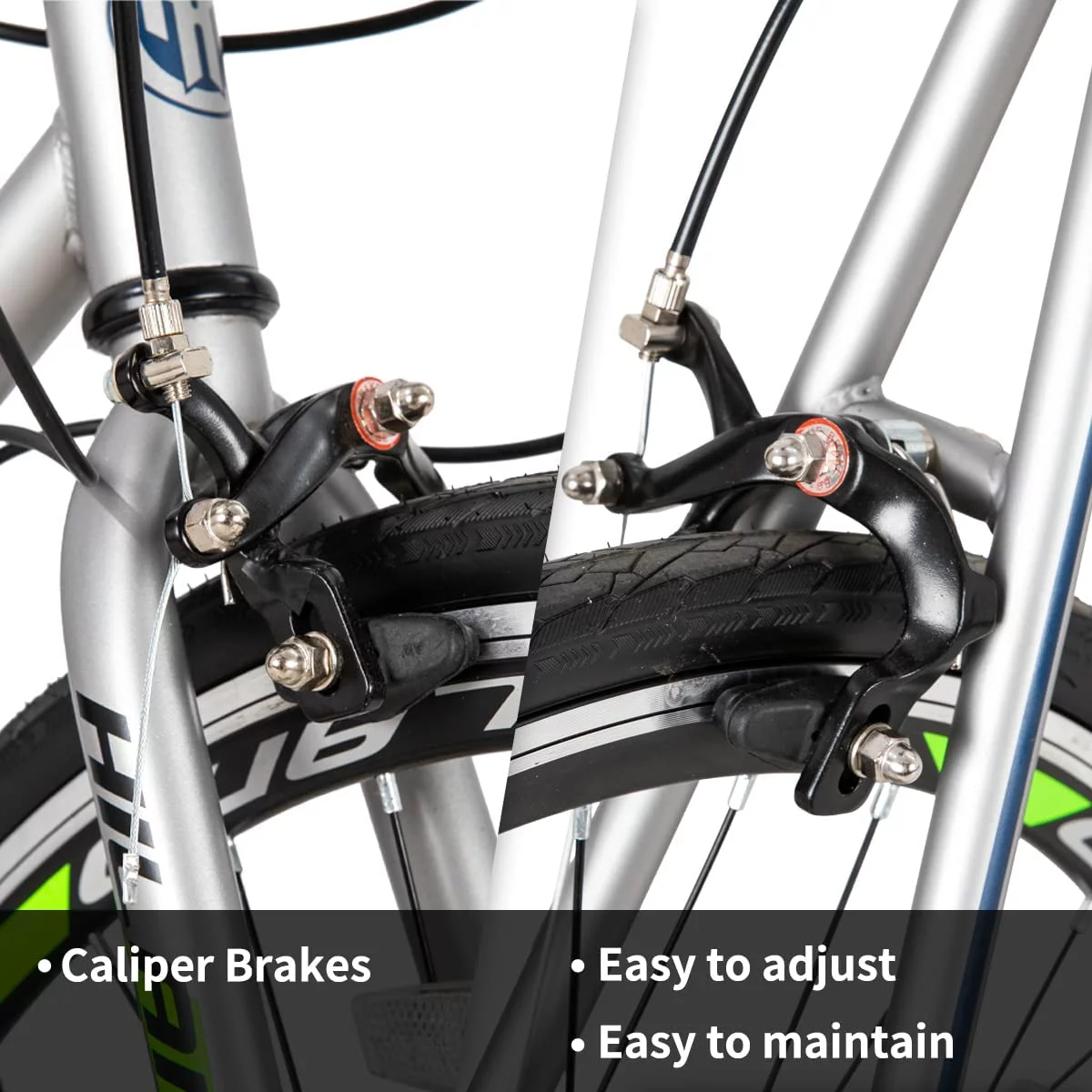 Hiland Road Bike Hybrid Bike Aluminum Frame 700C 14 speeds with V-Brakes - Womvr