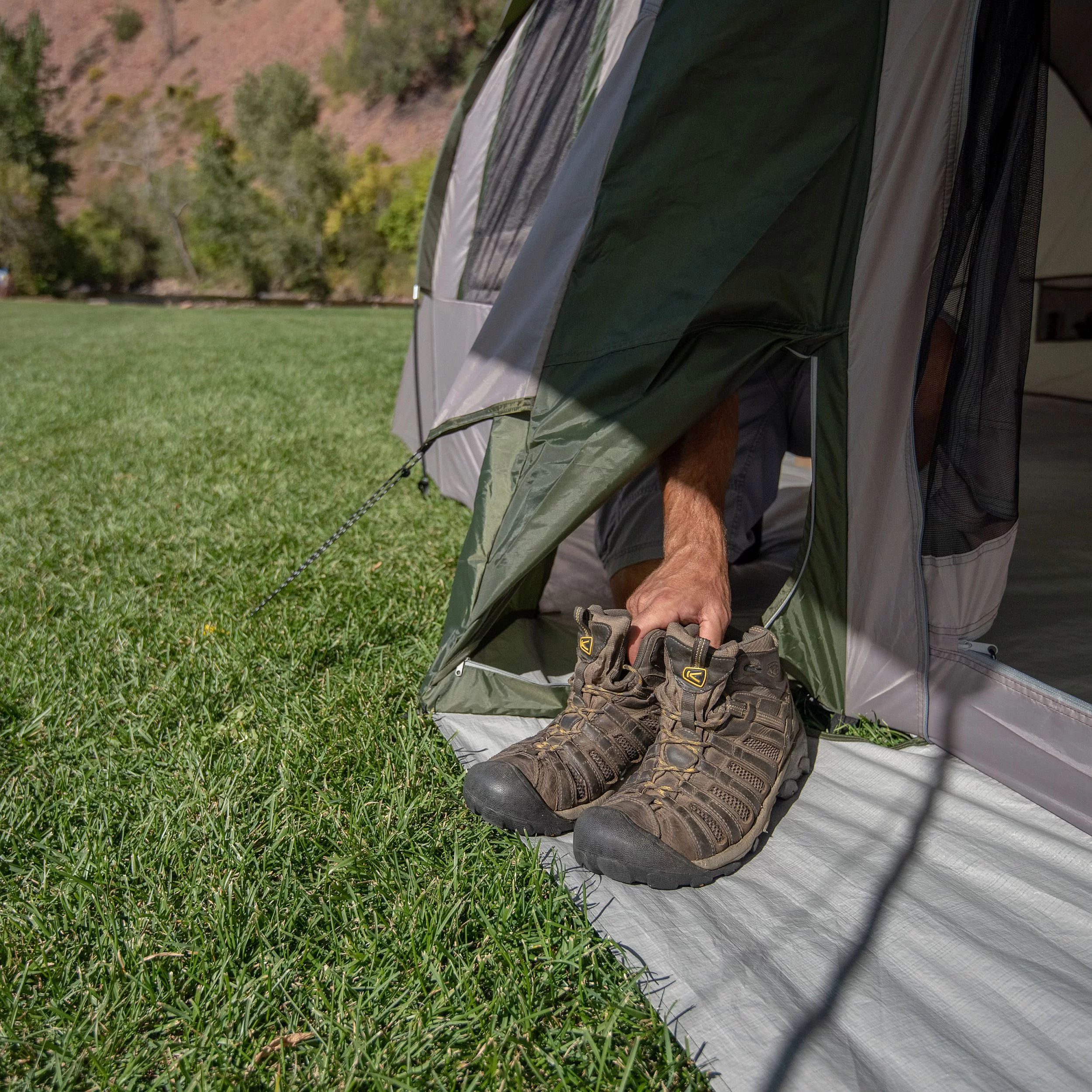 Ozark Trail 10-Person 3-Room Vacation Tent, with Shade Awning - Womvr