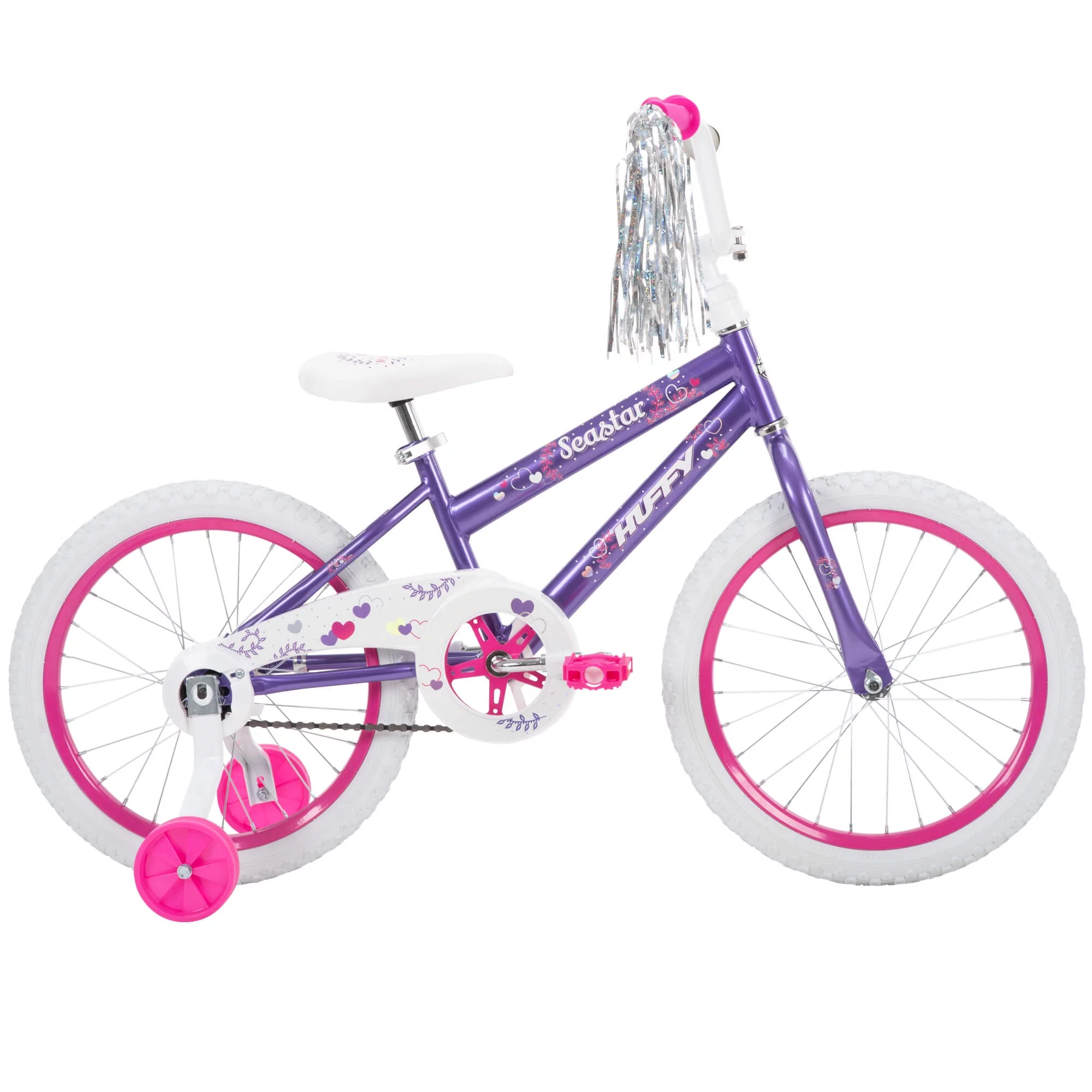 Huffy 18 in. Sea Star Kids Bike for Girls Ages 4 and up,Child, Metallic Purple - Womvr