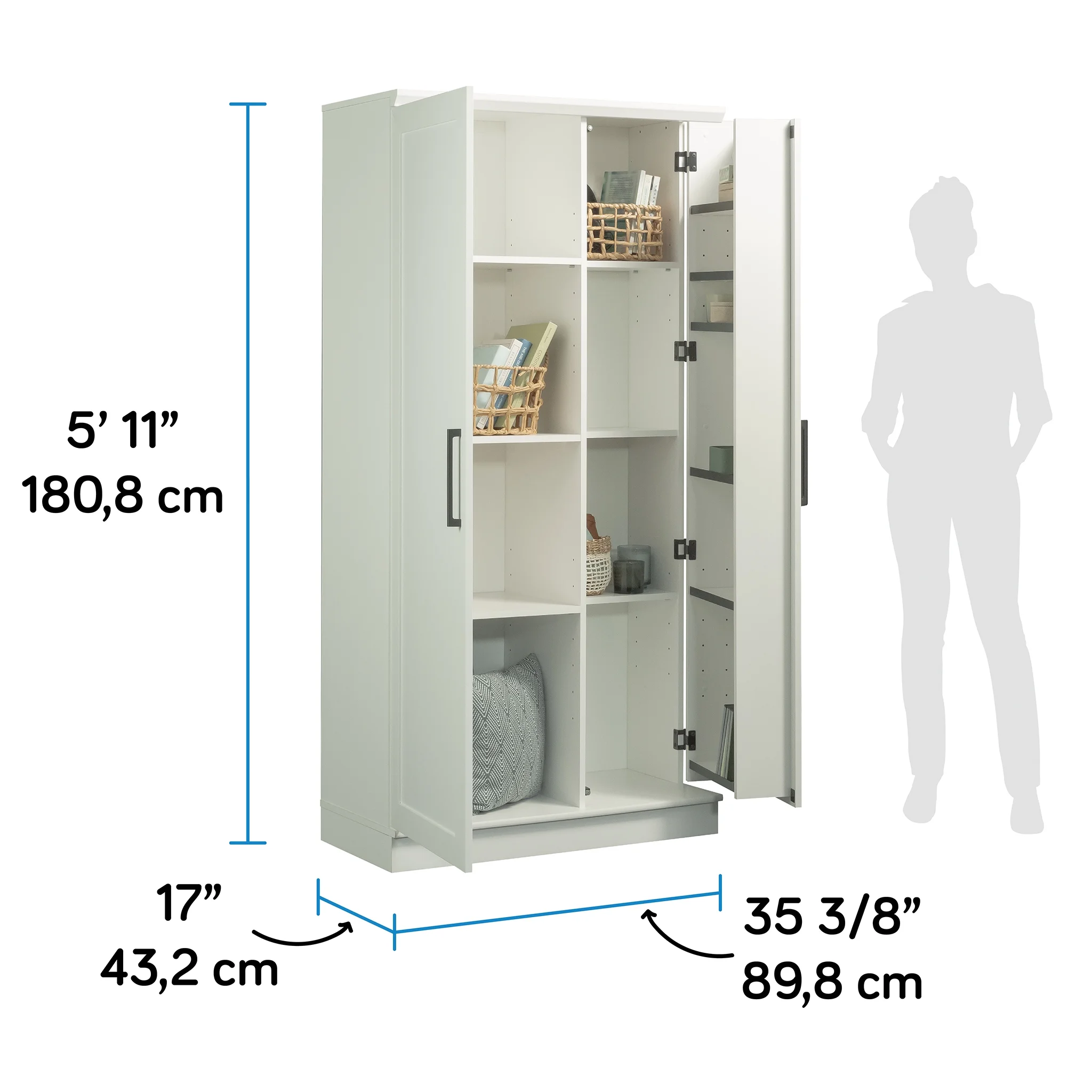 Sauder HomePlus Storage Cabinet, Soft White Finish - Womvr