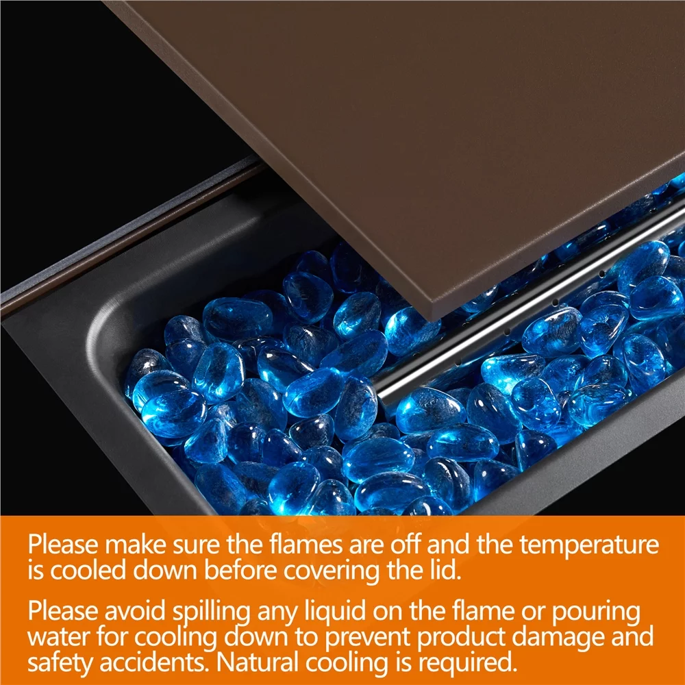 Topeakmart 43'' Propane Fire Pit Table with Tempered Glass Tabletop 50,000 BTU, Black - Womvr