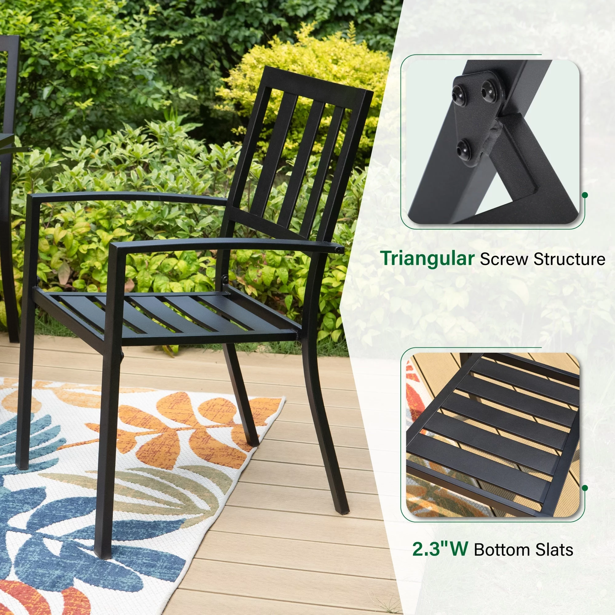 Sophia & William 7 Piece Outdoor Patio Dining Sets Metal Furniture Table and Stackable Chairs - Womvr