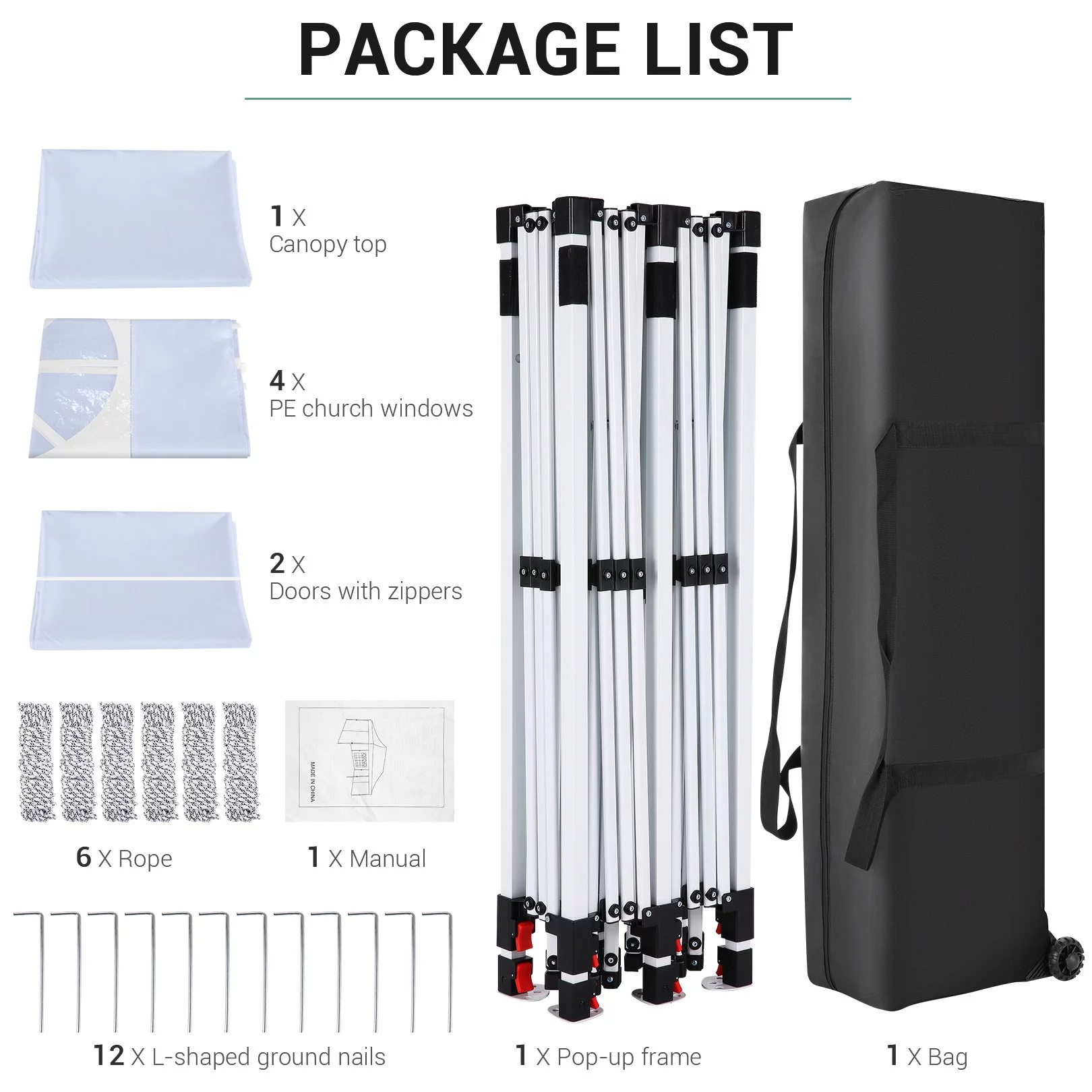 SANOPY 10' x 20' Outdoor Canopy Tent EZ Pop up Canopy Party Tent Outdoor Event Instant Tent Gazebo with 6 Removable Sidewalls & Carry Bag for Camping Wedding Picnic(Blue) - Womvr