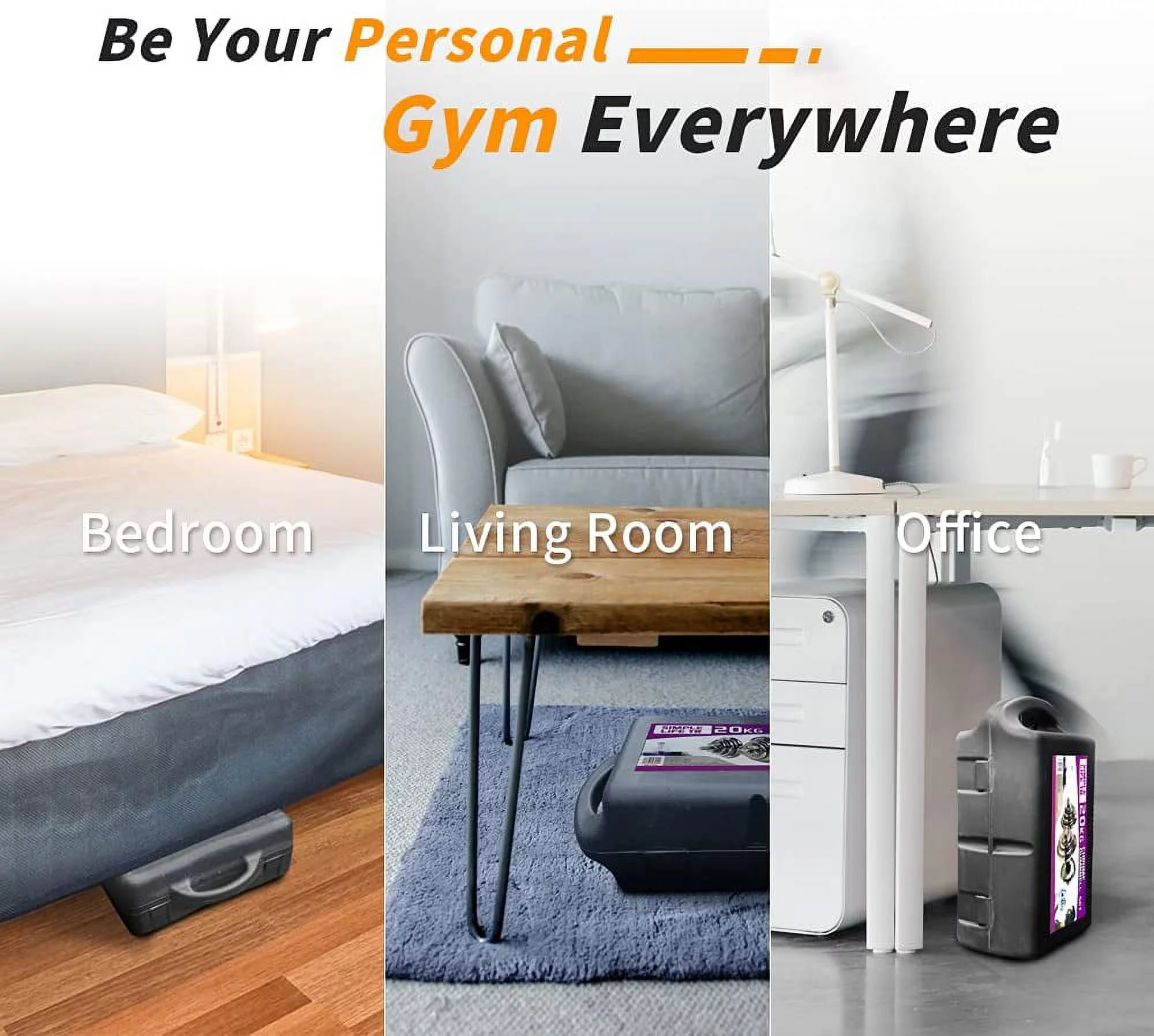 Adjustable Dumbbell Set Home Gym Cast Iron Barbell Sets with Carry Box 44lbs 66lbs 110lbs Office Bedroom Workout Dumbbells for Men and Women - Womvr