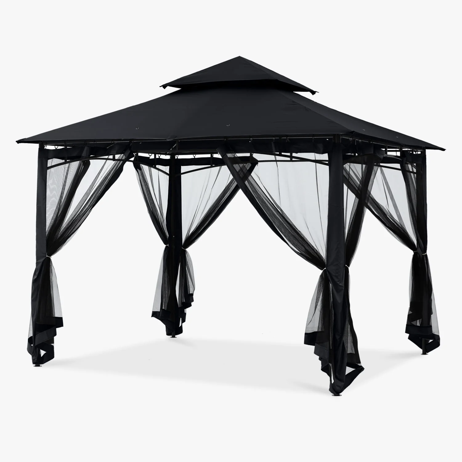 ABCCANOPY 9'x9' Patio Gazebo With Mosquito Netting and Double Soft Roof Canopies for Shade and Rain,Rust Red - Womvr