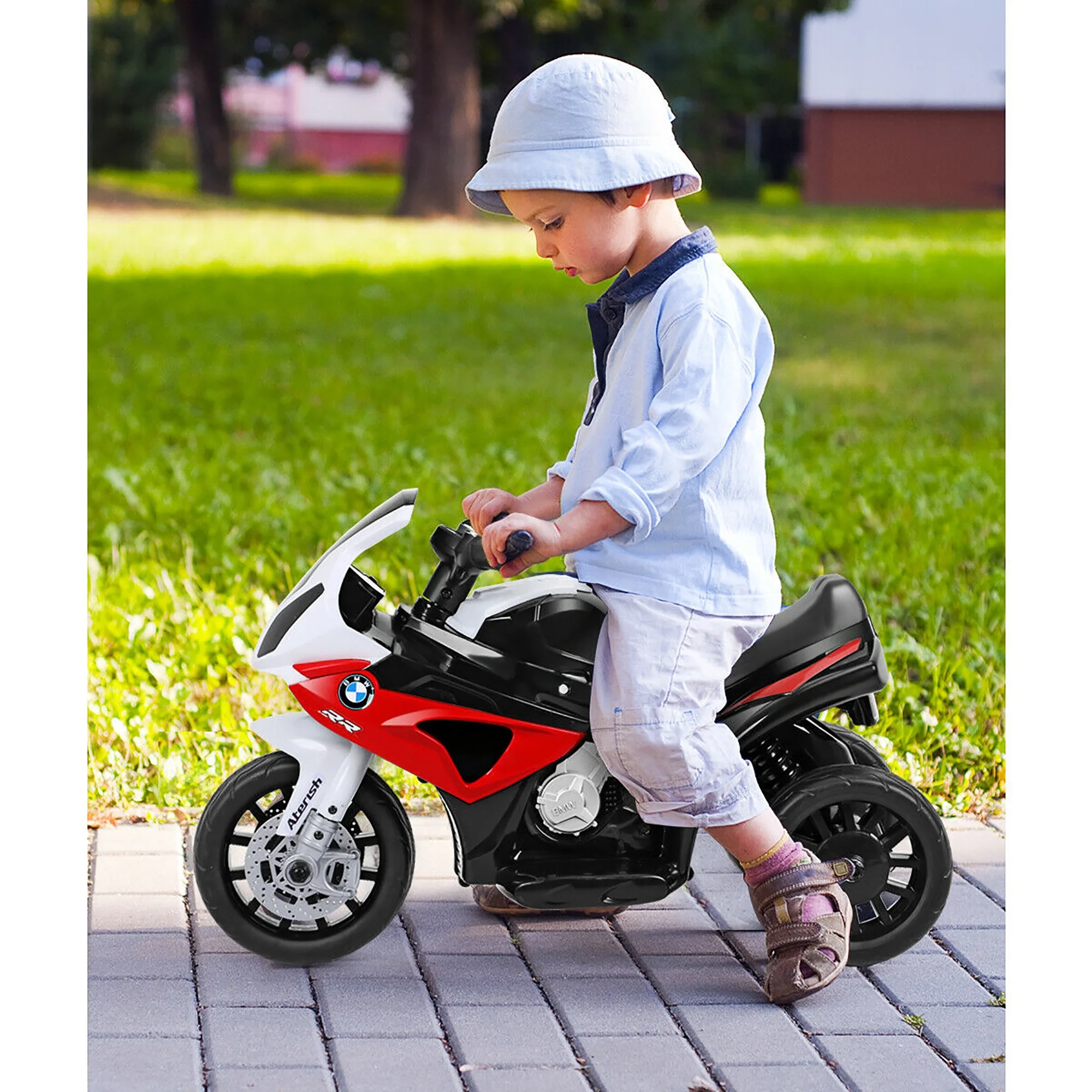 Costway Kids Ride On Motorcycle BMW Licensed 6V Electric 3 Wheels Bicycle with Music & Light (Suitable for 18-36 Months Age) - Womvr