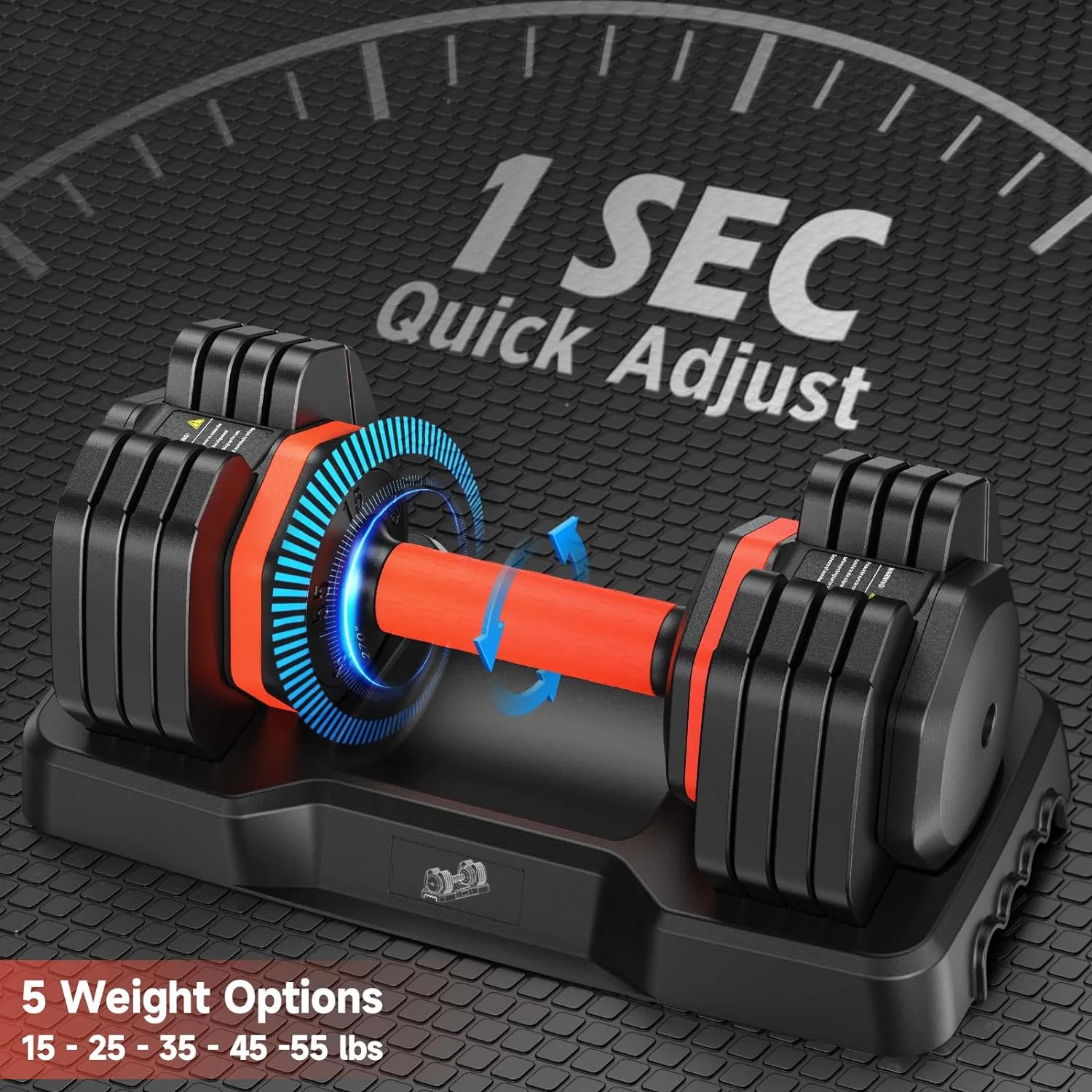 UPGO 55LB Adjustable Dumbbells Single,15LB to 55LB Hex Adjustable Dumbbells of 2 Anti-Slip Handle, Suitable for Home Gym Exercise Equipment - Womvr