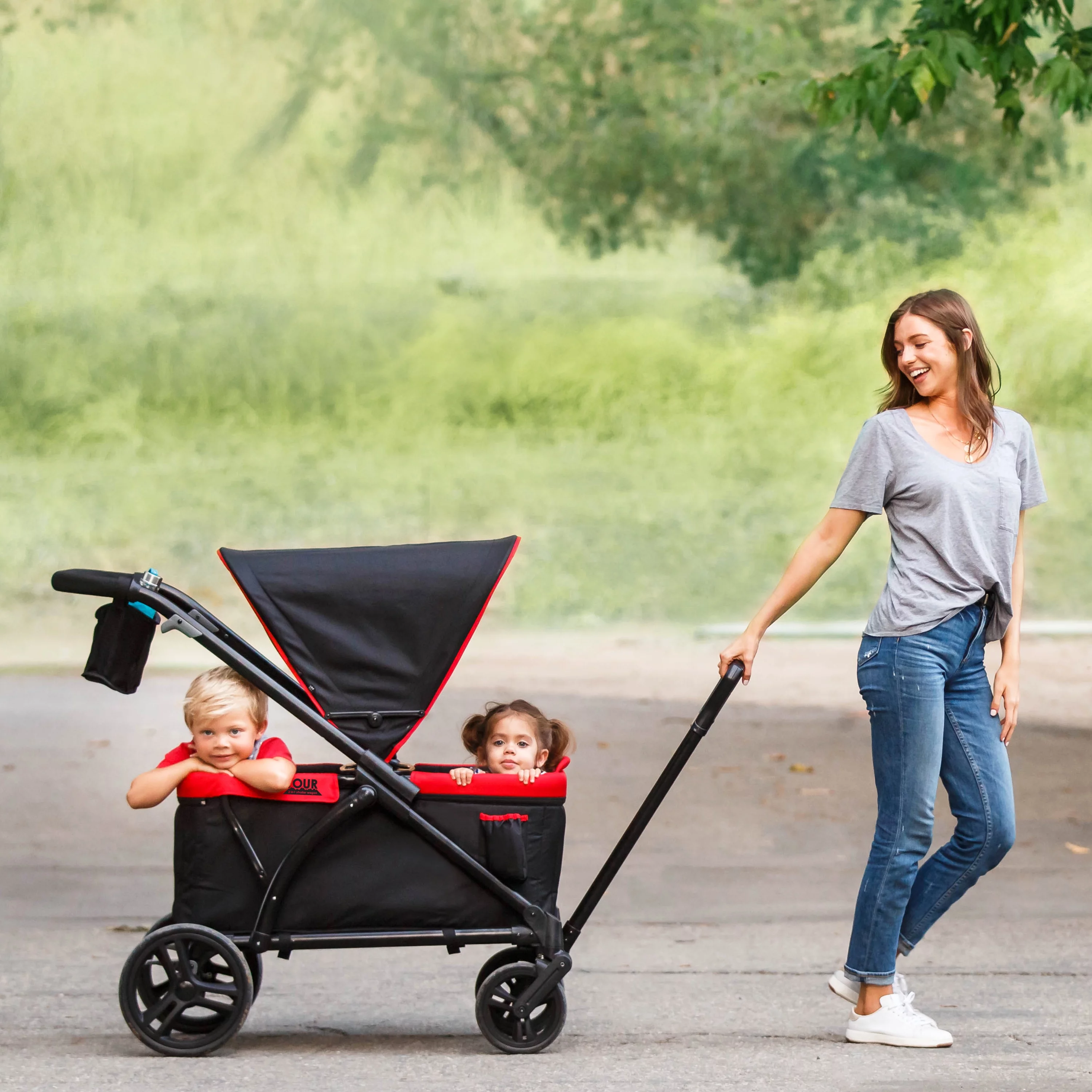 Baby Trend Tour 2-in-1 Stroller Wagon - Mars Red - Red - Womvr