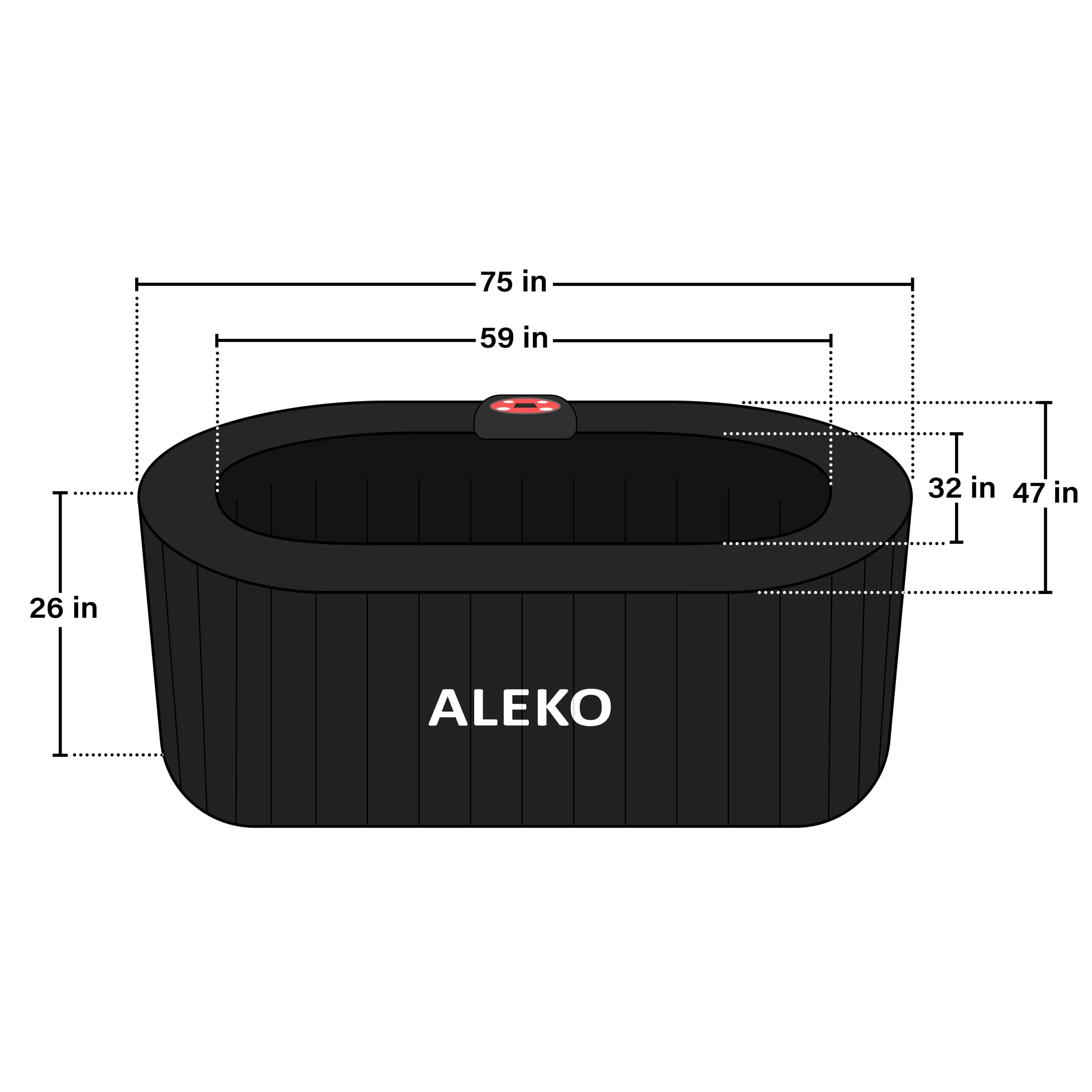 ALEKO 145 Gallon 2 Person Brown Oval Inflatable Jetted Hot Tub with Cover - Womvr