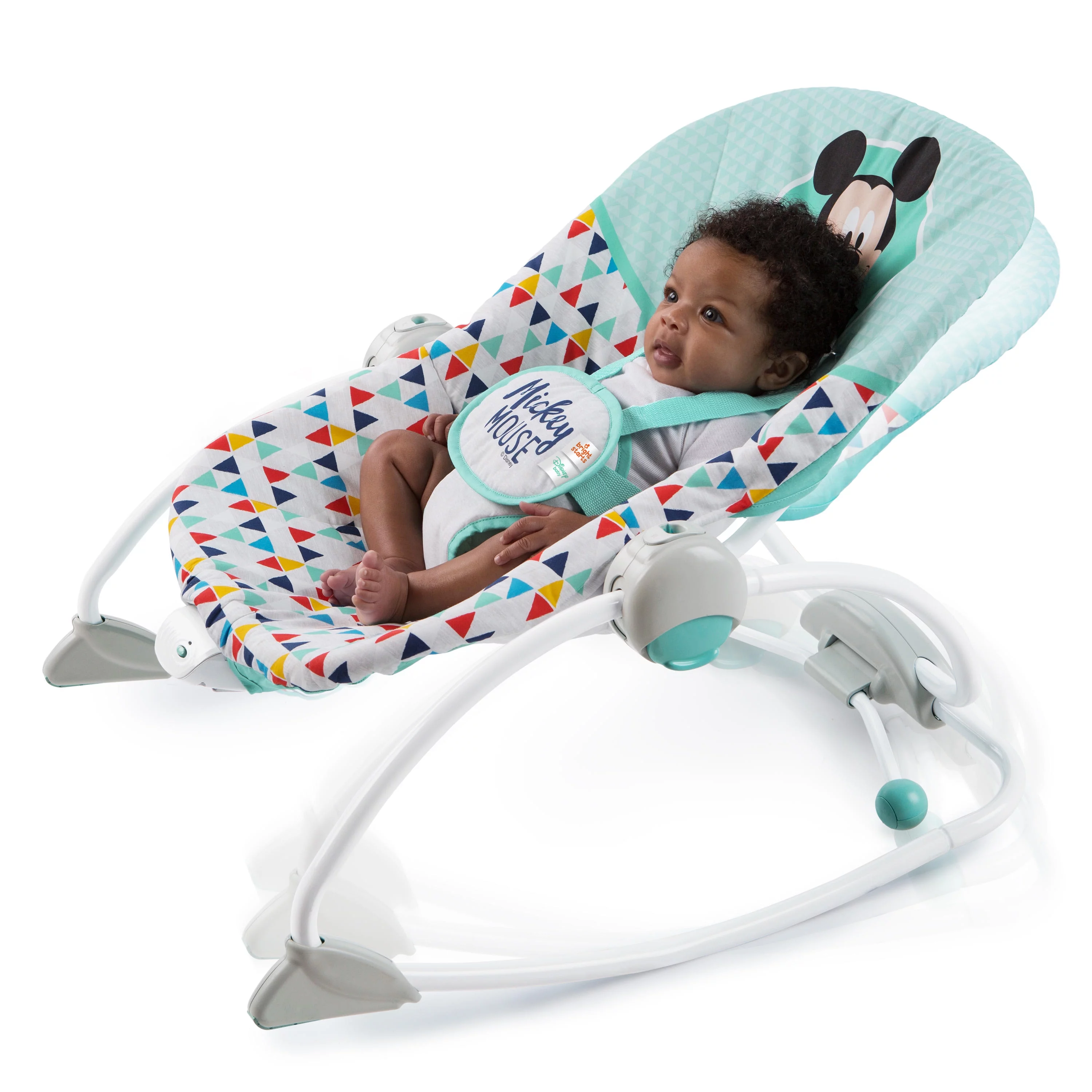 Disney Baby 2-in-1 Slip Resistant Vibrating Infant & Toddler Baby Rocker Chair, Mickey Mouse by Bright Starts - Womvr
