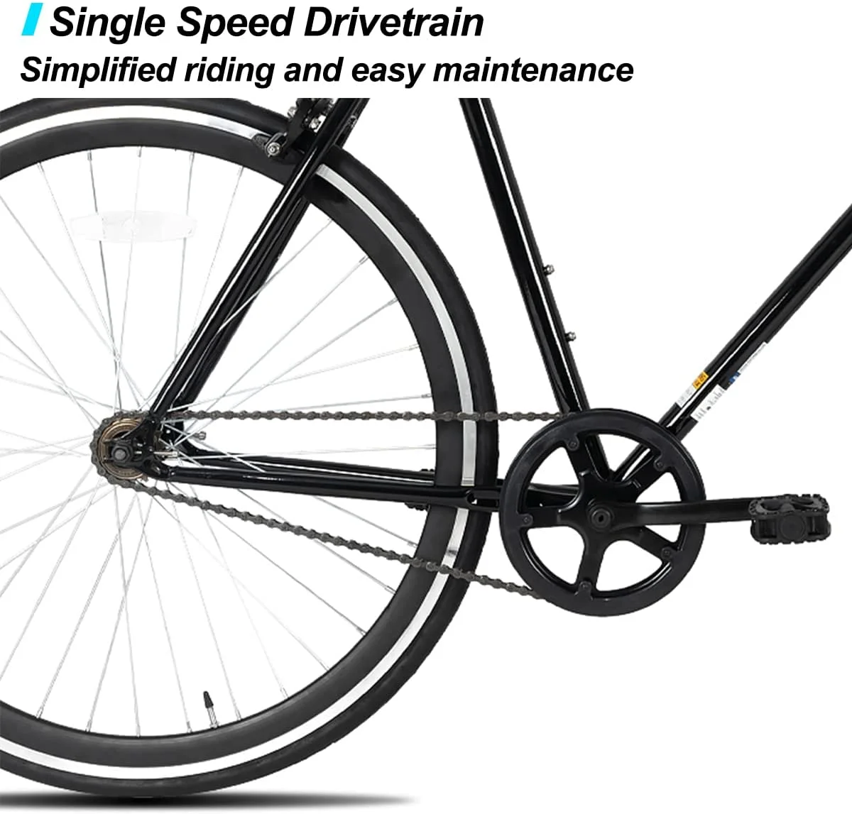 Hiland Road Bike, Single Speed Fixed Gear Bike with 700C Wheels, Commuter Bikes for Mens Womens Adult - Womvr