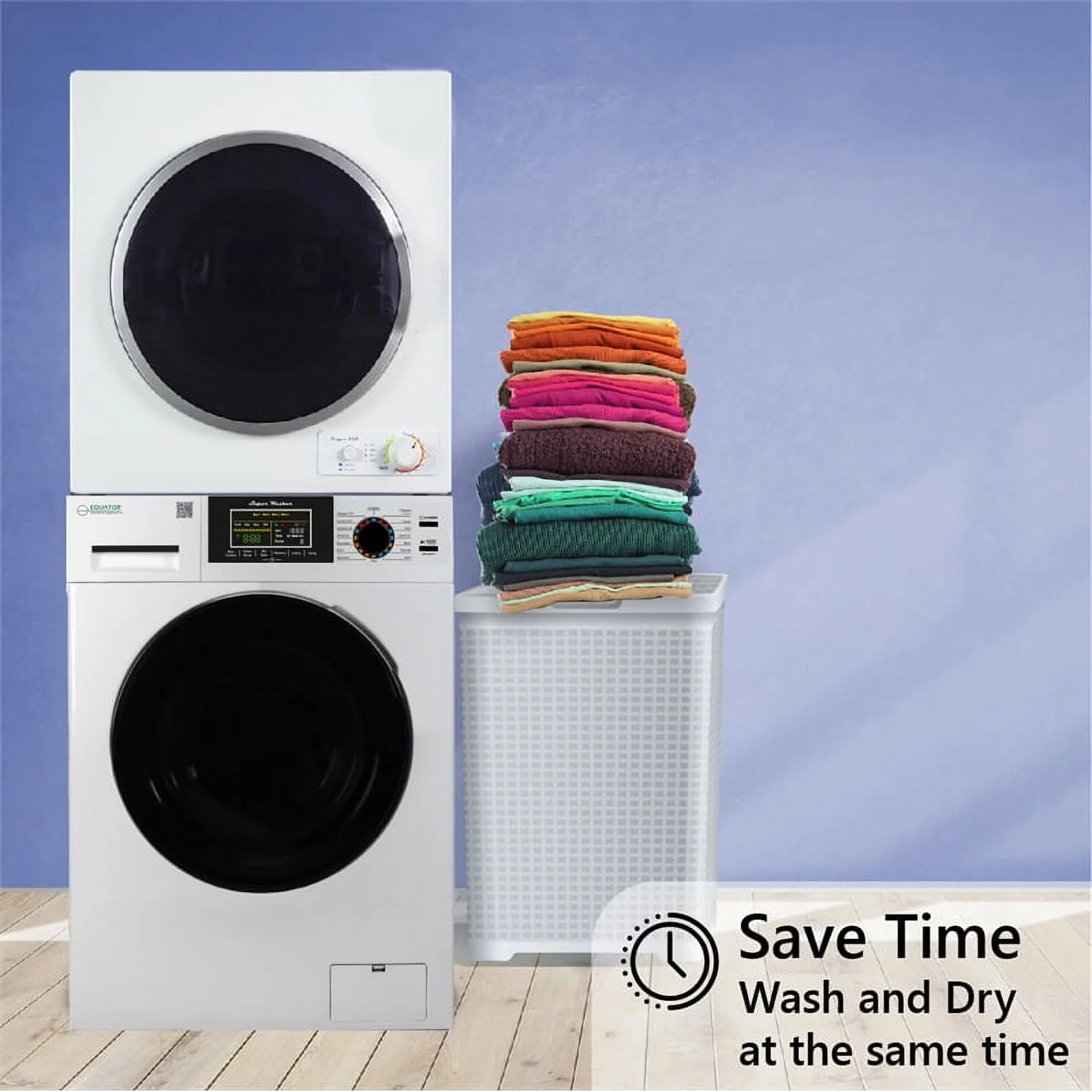 Equator Digital Touch Apartment 110V Set 18lbs Washer+Vented 3.5cf Auto/Time Dry - Womvr