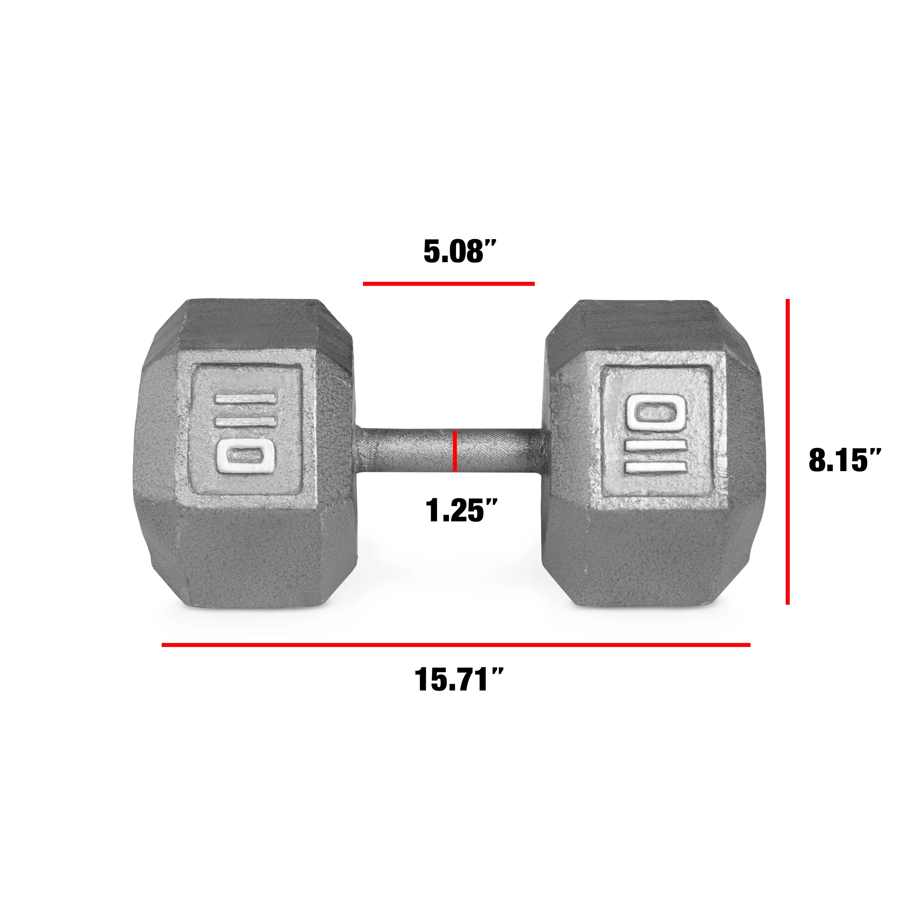 CAP Barbell 15lb Cast Iron Hex Dumbbell, Single - Womvr