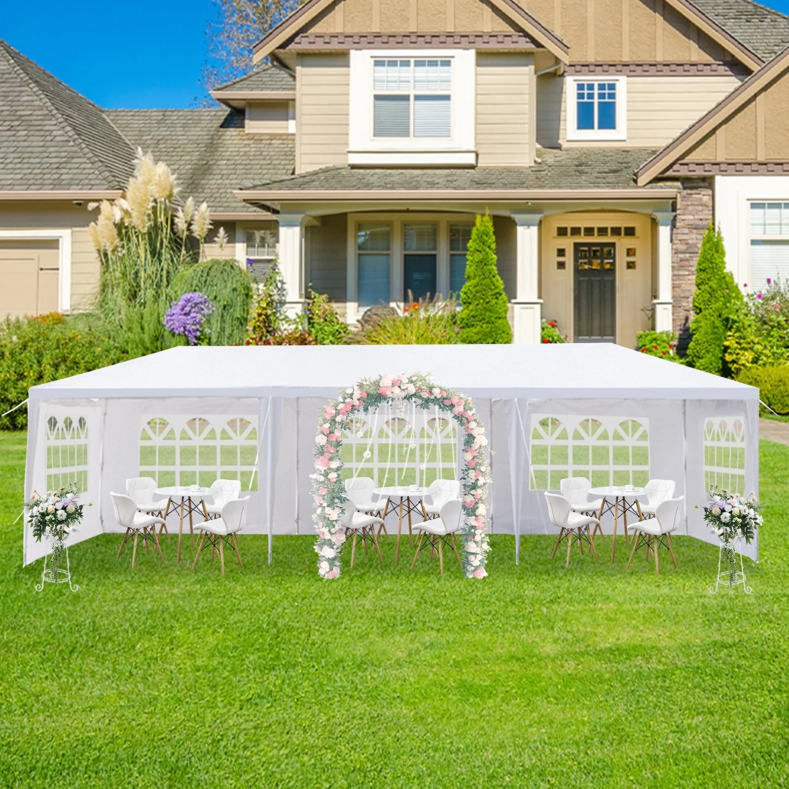 Ktaxon 10' X 30' Canopy Tent with 8 Side Walls for Party Wedding Camping and BBQ - Womvr