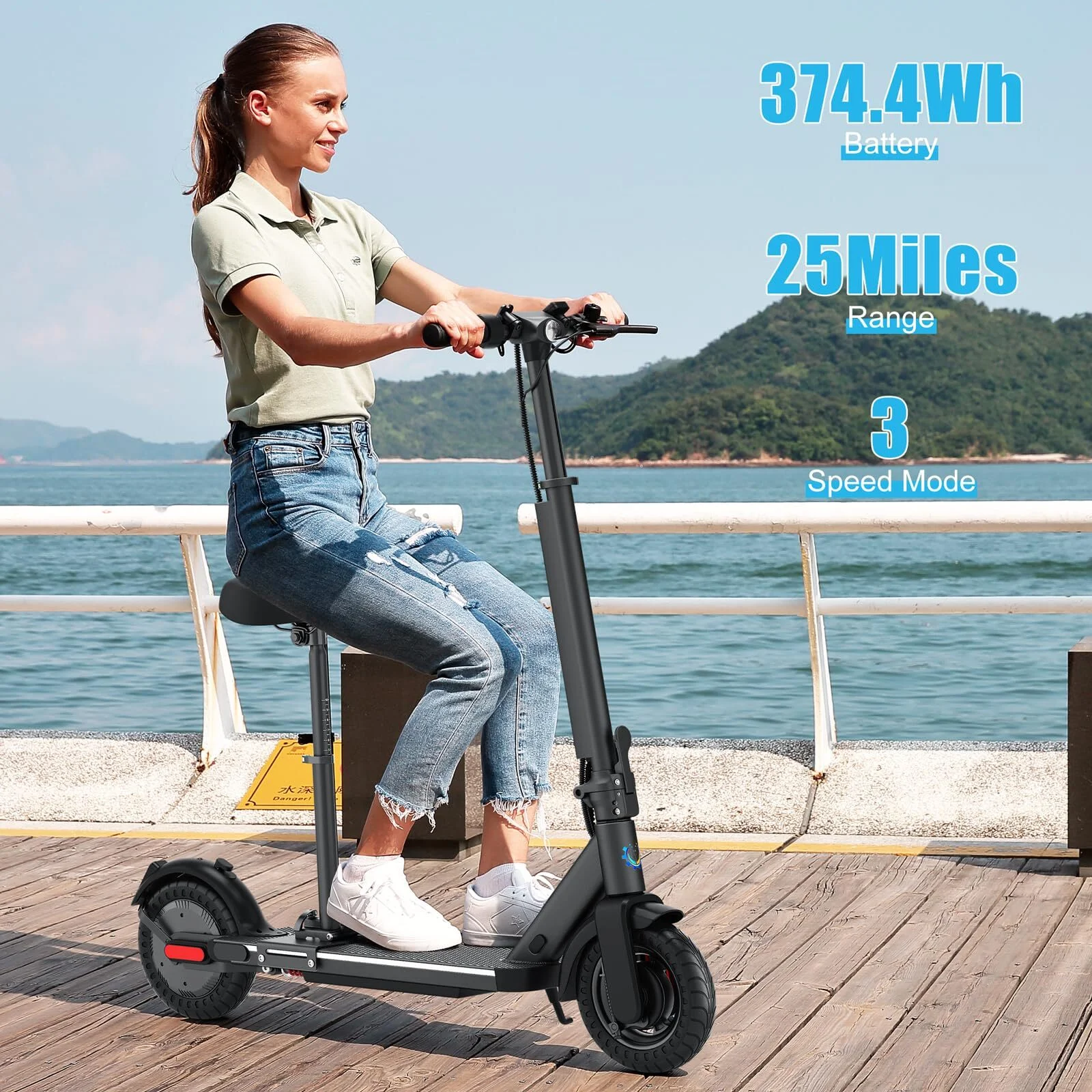 Caroma Pro Electric Scooter Foldable 25 Miles Range Top Speed 20 mph Fast Charging Battery Foldable Commuting for Ages 14+ and up to 256 lbs, Silver - Womvr