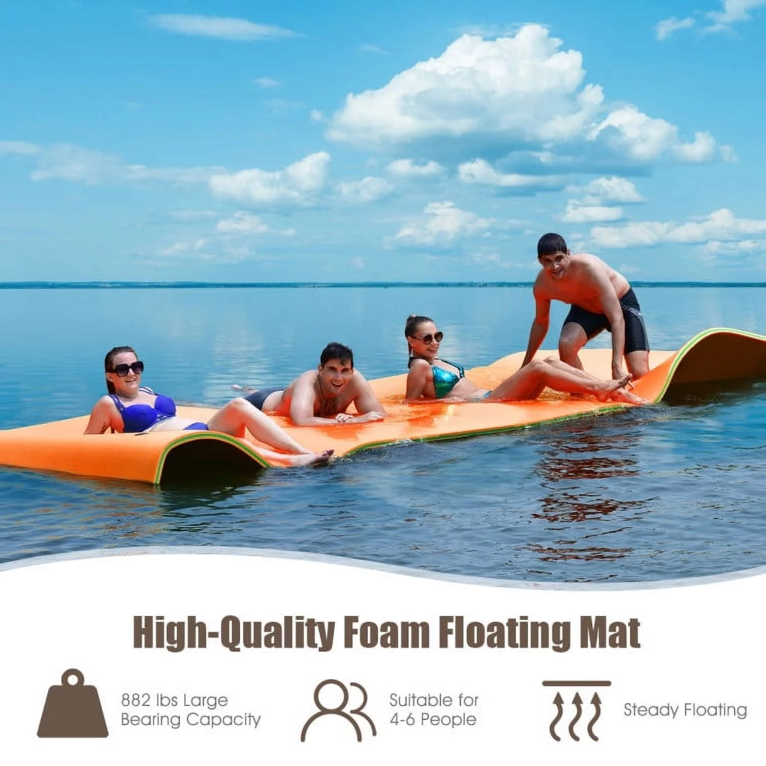 3-Layer Water Floating Mat Foam Pad for Lake, 83