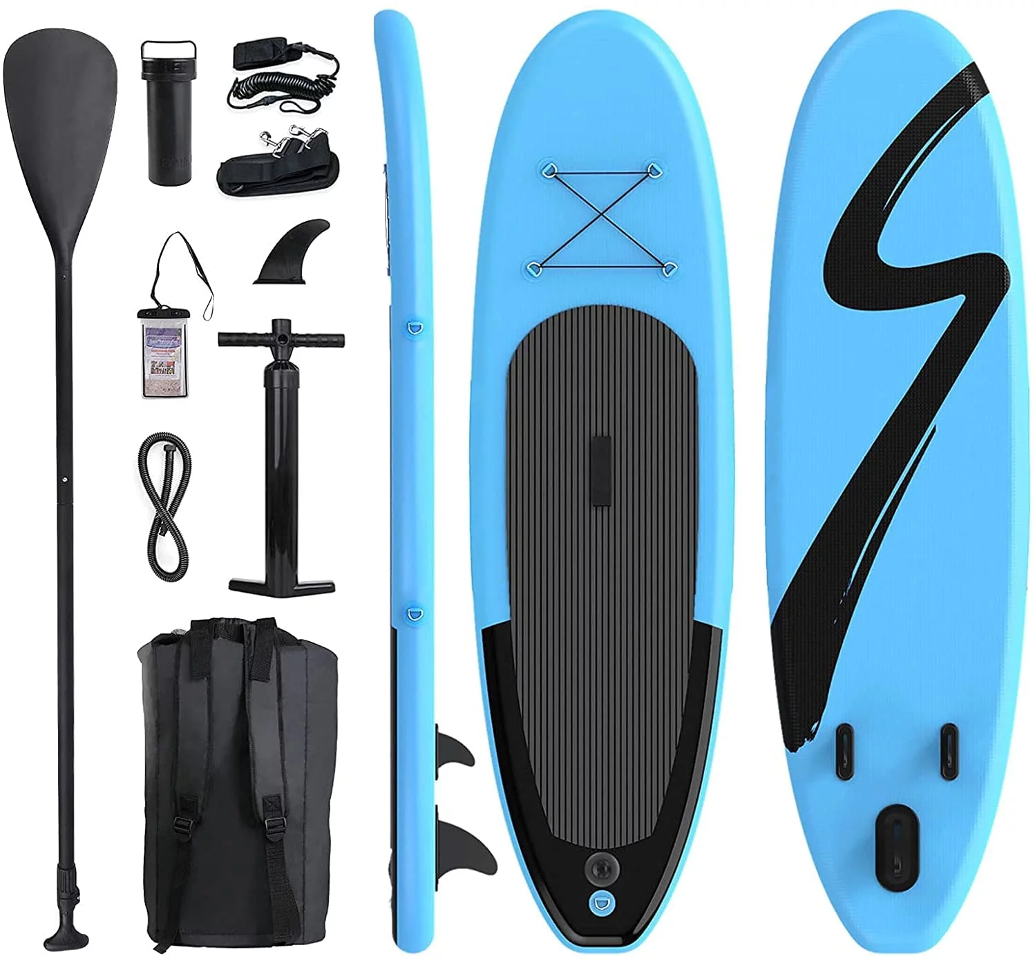 streakboard 10' Inflatable Stand up Paddle Board with SUP Accessories, Backpack, Paddle & Hand Pump - Womvr