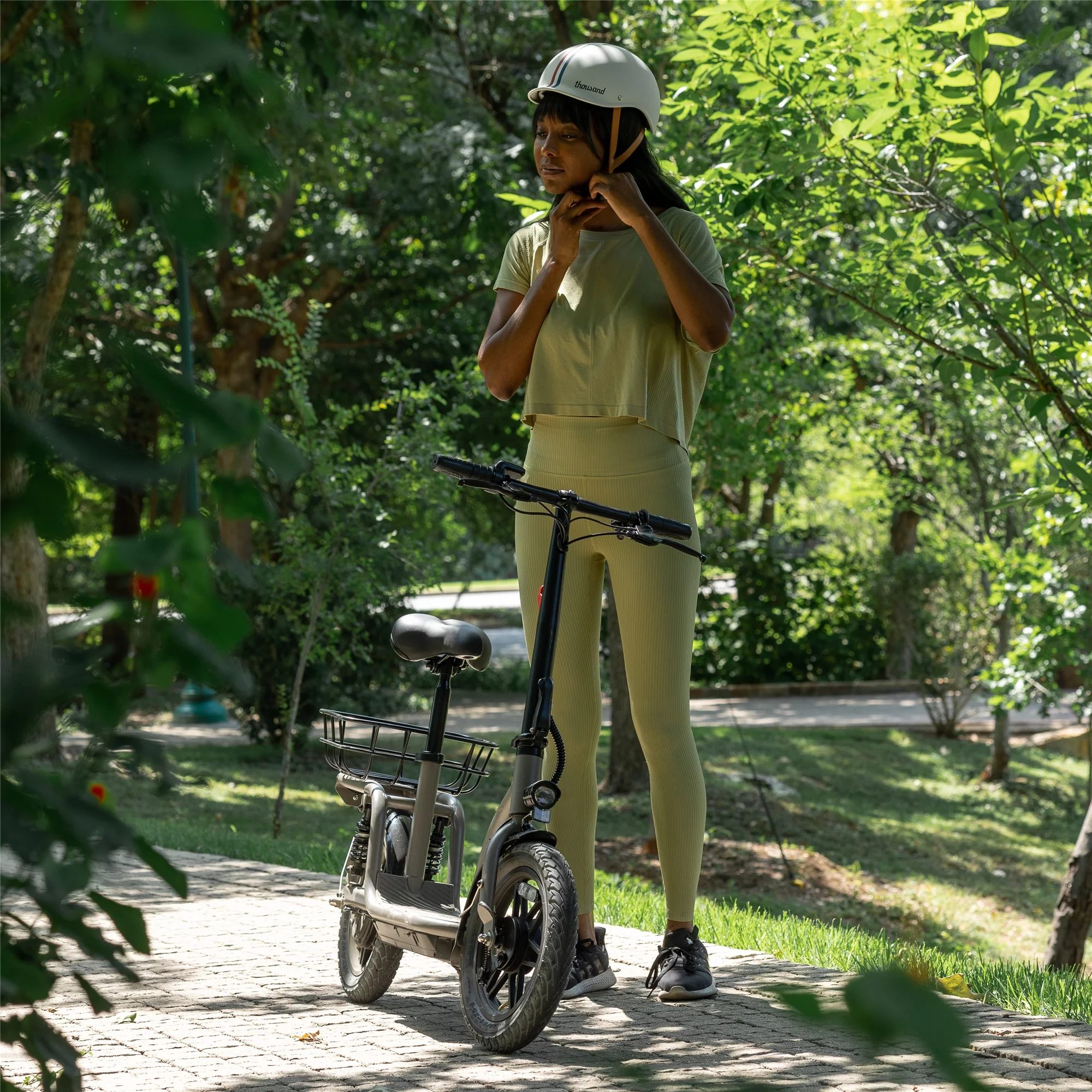 GOTRAX Flex Electric Scooter with Seat for Adult Commuter, 400W&16 Miles Range&15.5Mph Foldable Scooter with 14