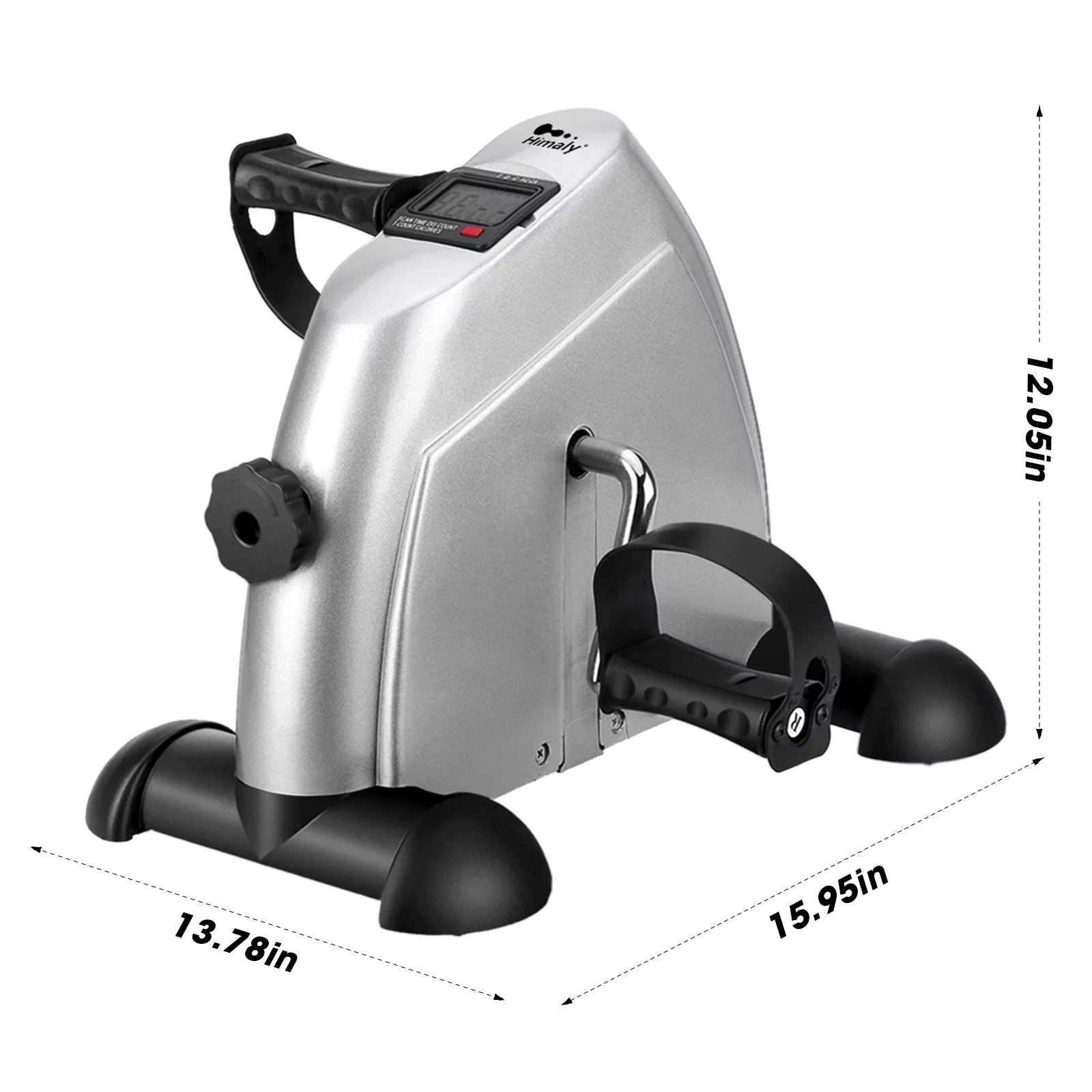 Himaly Exercise Bike, Under Desk Bike Pedal Exerciser, Portable Mini Trainer Bike with LCD Screen Displays, White - Womvr