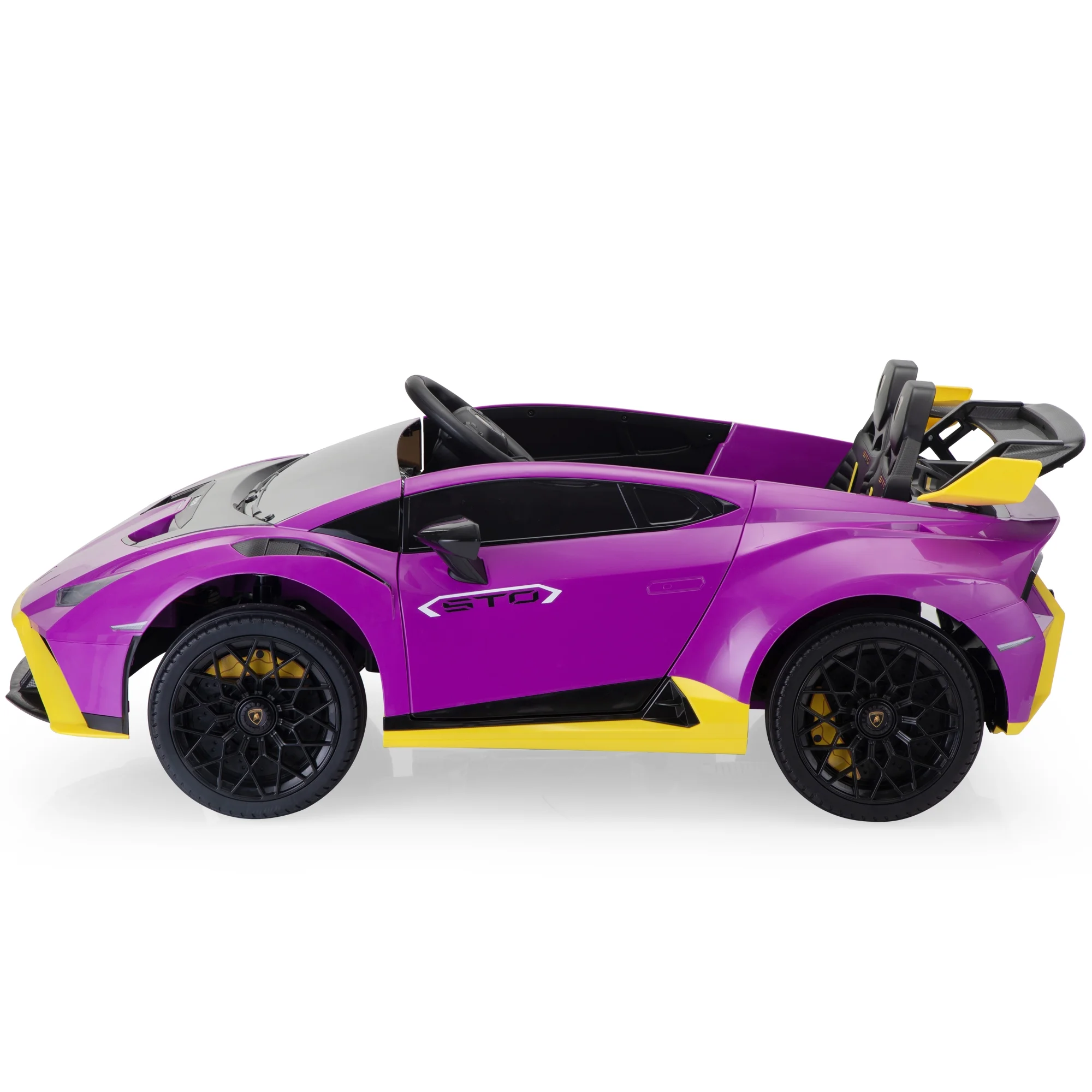 TOBBI 24V Lamborghini STO Licensed Kids Ride on Drift Car Gray Electric Car W/Remote Control LED Lights, up to 10 mph - Womvr