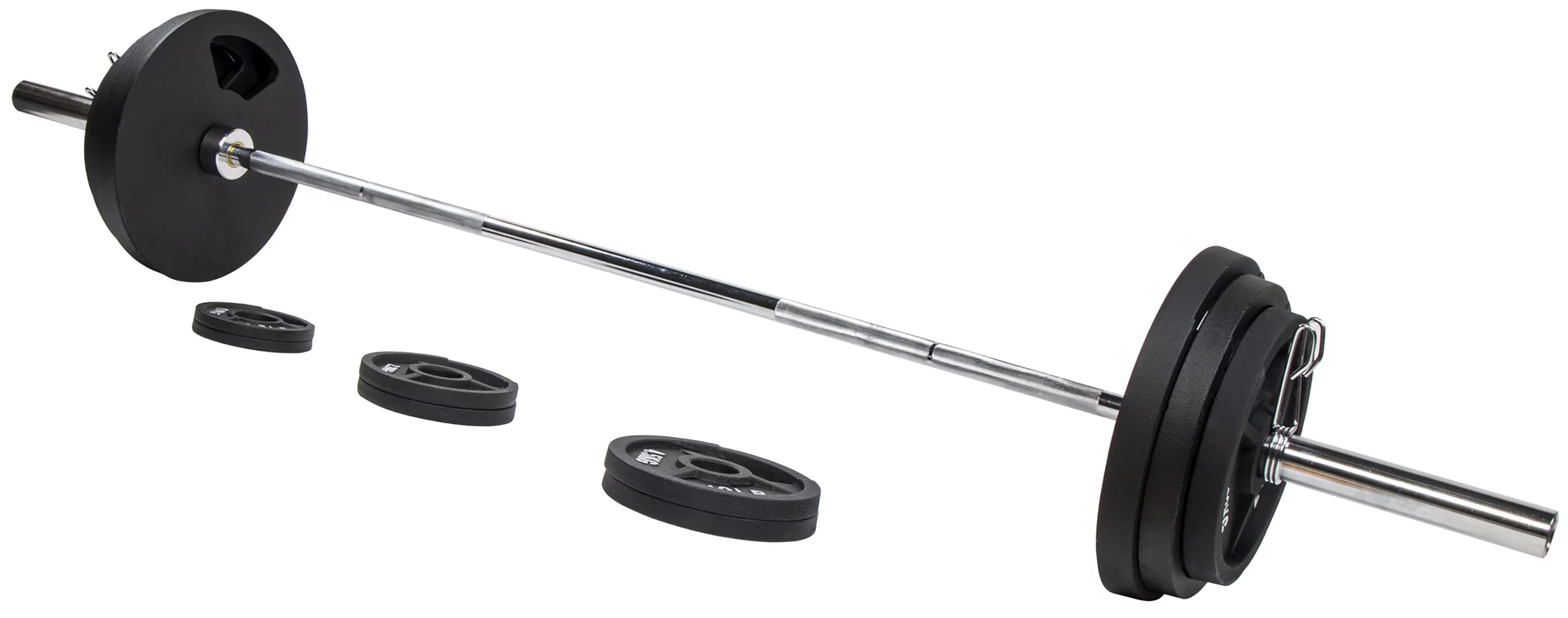 BalanceFrom Cast Iron Olympic Weight Including 7FT Olympic Barbell and Clips, 300-Pound Set (255 Pounds Plates + 45 Pounds Barbell), Multiple Packages - Womvr