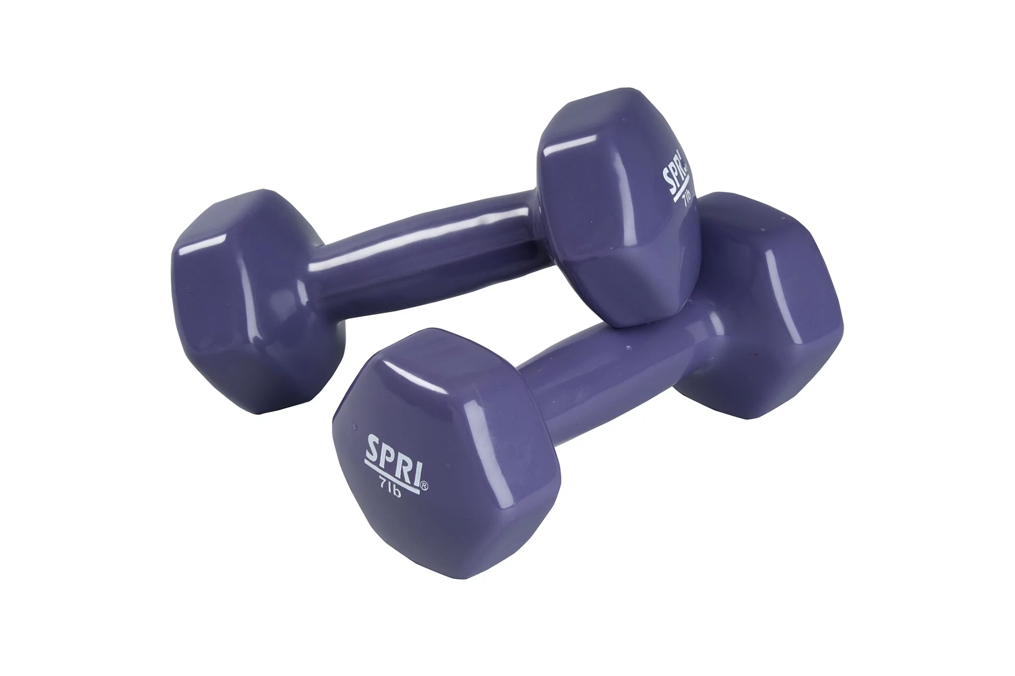 SPRI Deluxe Vinyl Dumbbells, 15 lb Pair, Grey - Womvr