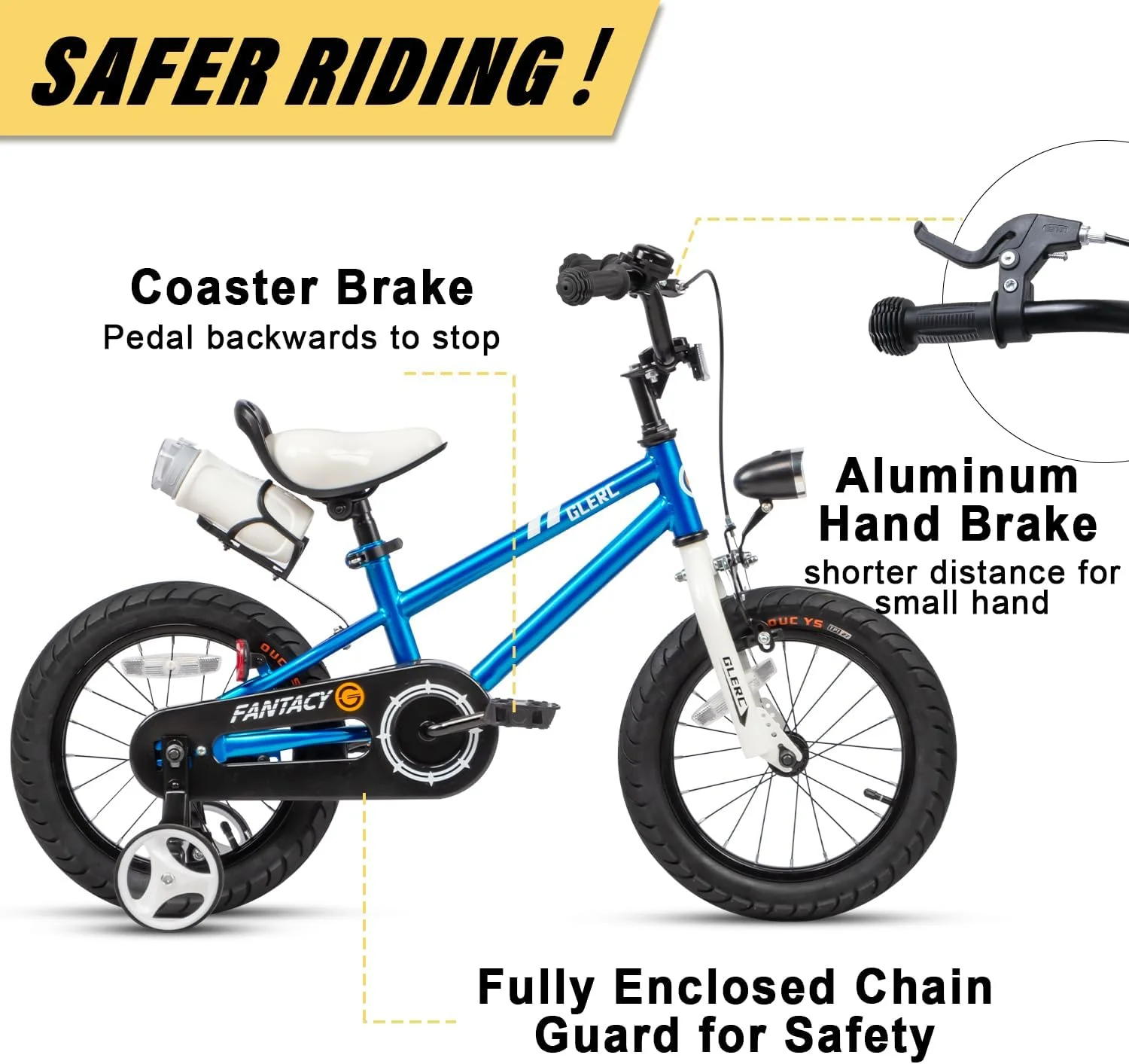 Glerc 12 inch Toddler and Kids Bike for 2-4 Years Old Boys & Girls, White - Womvr