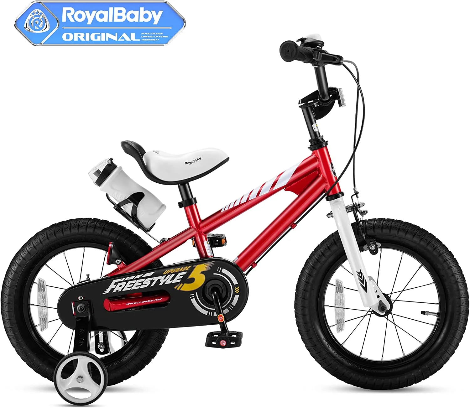 Royalbaby Freestyle 14 In Blue Kids Bike Boys and Girls Bike Two hands brakes - Womvr