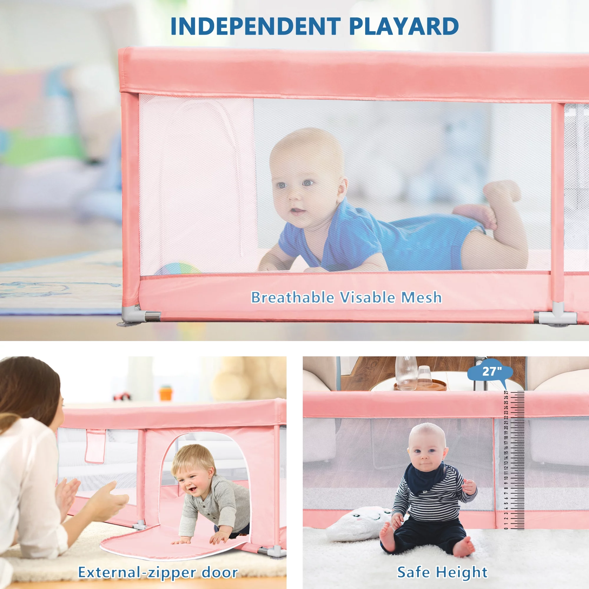 TEAYINGDE Baby Playpen Large Play Yard Fence for Toddlers,47